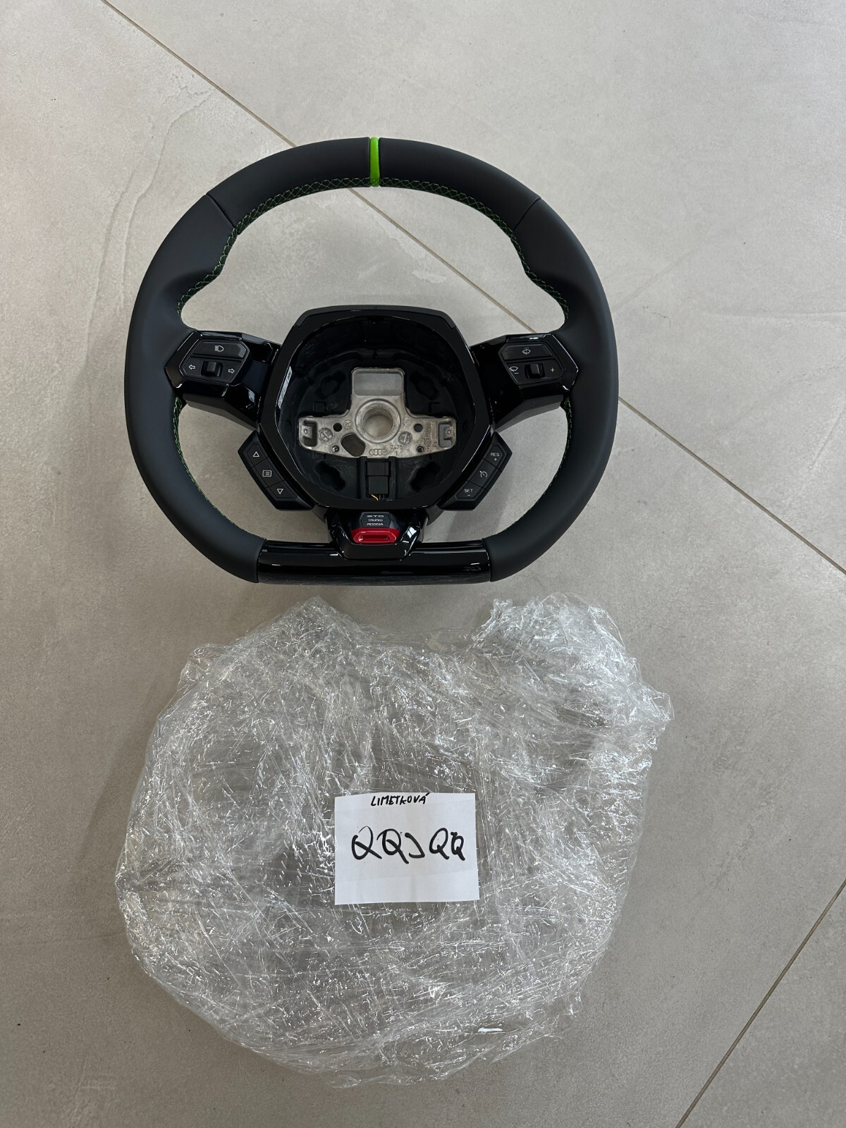 STEERING WHEEL LAMBORGHINI HURACAN STO SPORT LEDER LENKRAD GRÜNE STREIFEN NÄHT - Obrázek 18