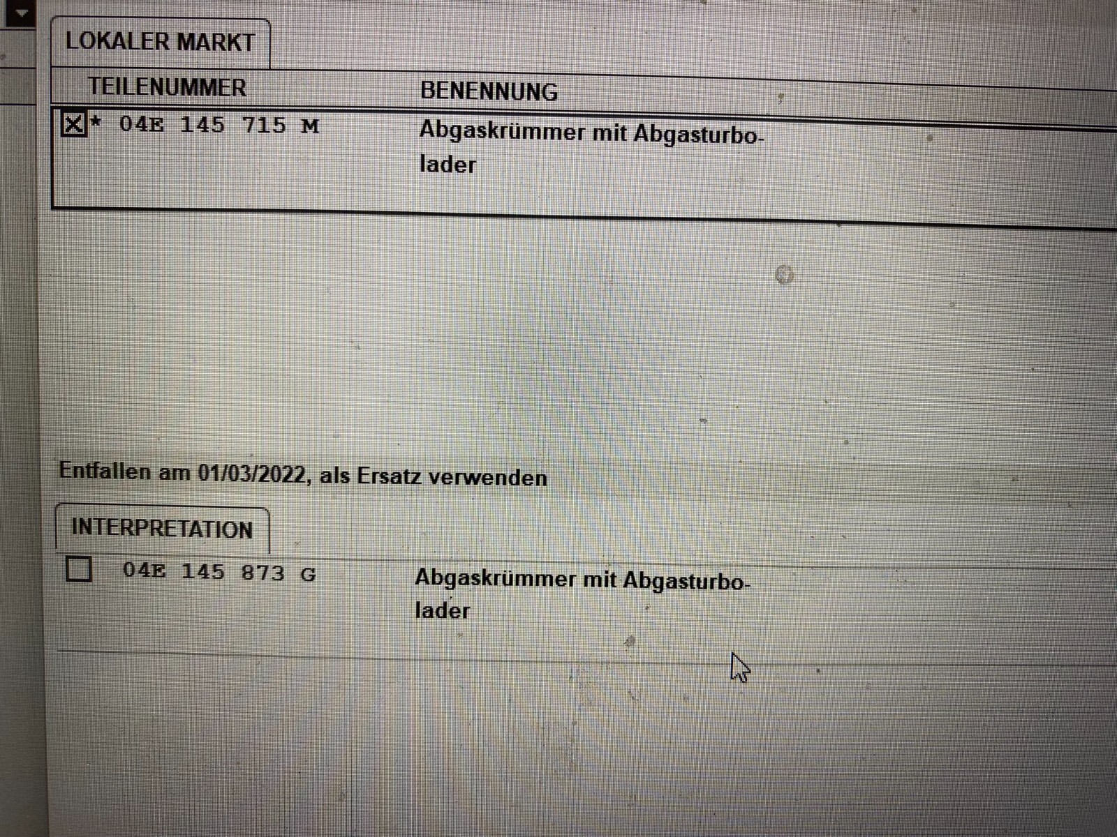 VW AUDI ŠKODA SEAT TURBOLADER 04E145715M = 04E145873G ORIG.VW NEU 04E145715M - Obrázek 5