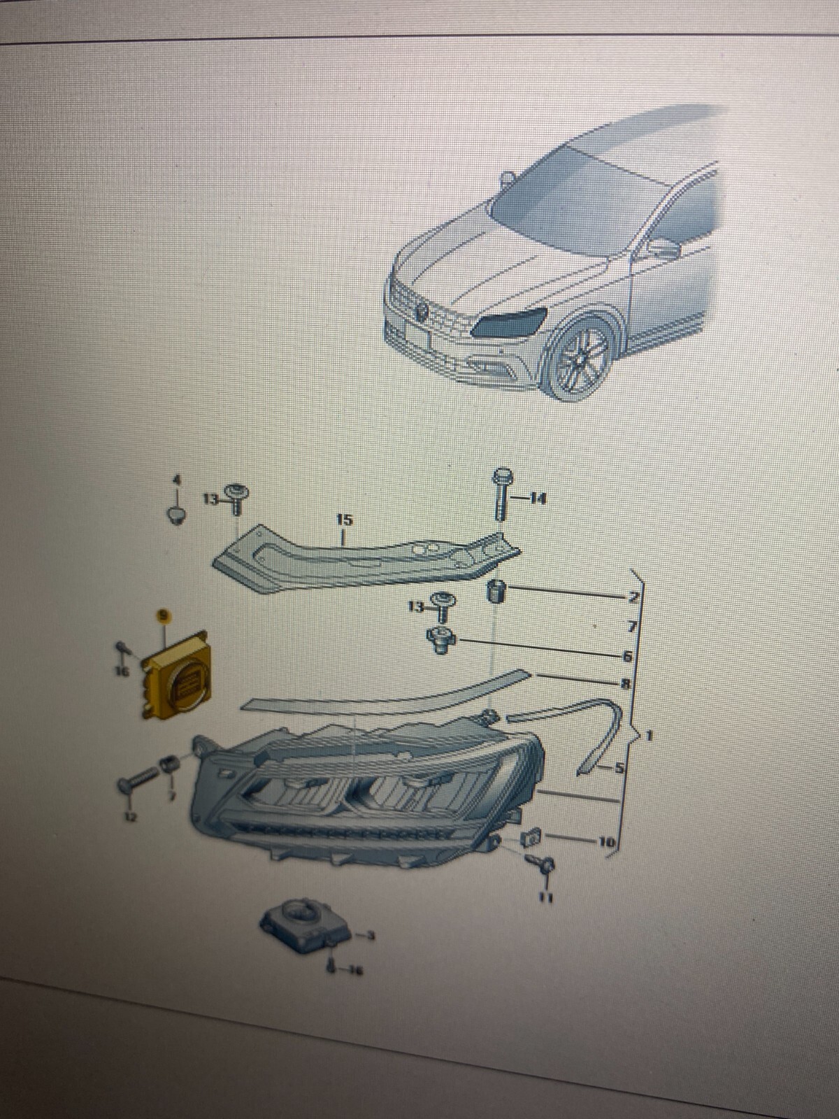 VW PASSAT TOURAN....... SCHEINWERFER STEUERGERÄT 7PP941571AE Orig.VW - Obrázek 10