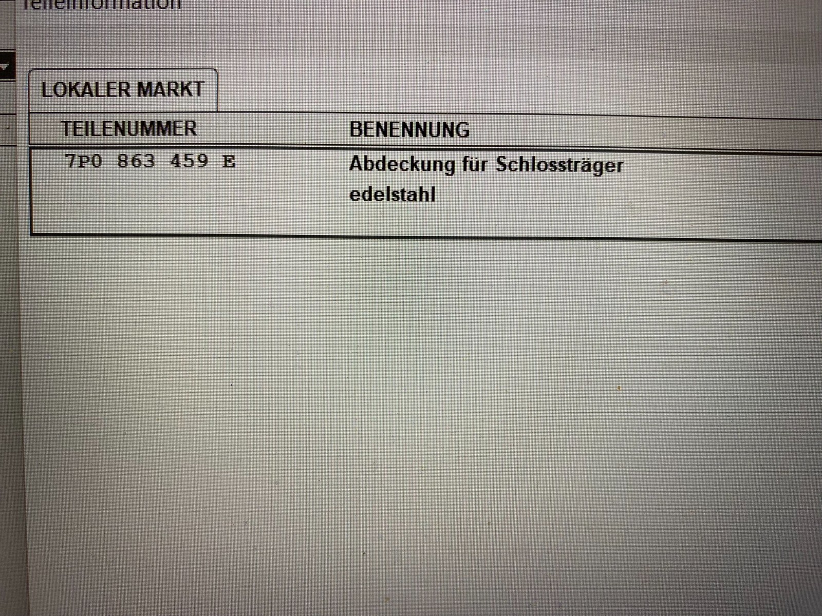 VW TOUAREG 2011-2012 ABDECKUNG FUR SCHLOSSTRAGER EDELSTAHL 7P0863459E ORIG.NEU!! - Obrázek 12