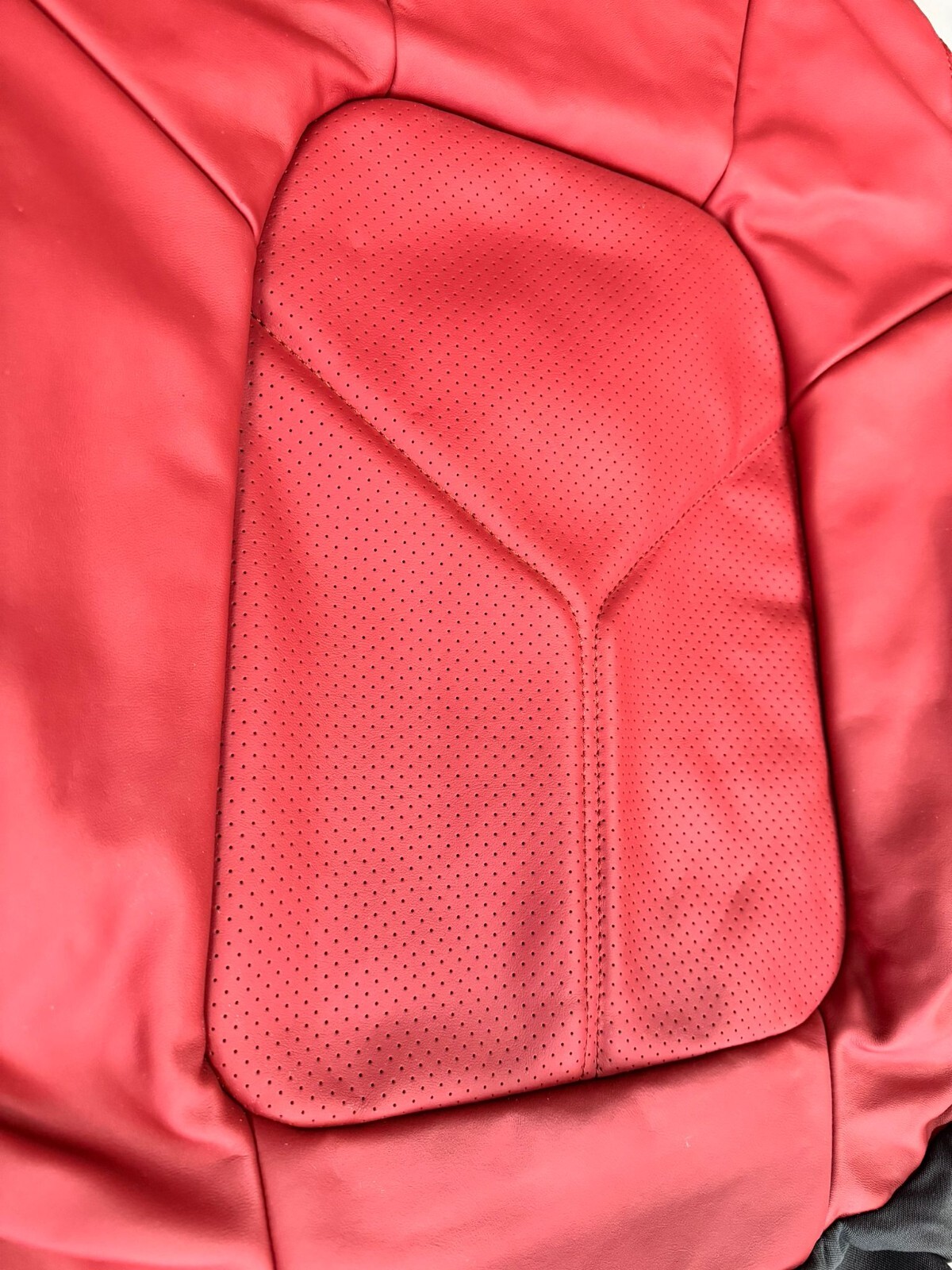 VW TOUAREG 7P SITZBEZUG ROT LEDER SPORT SITZ BETZUGEN SITZEN VORN ORIG.NEU TEIL - Obrázek 14