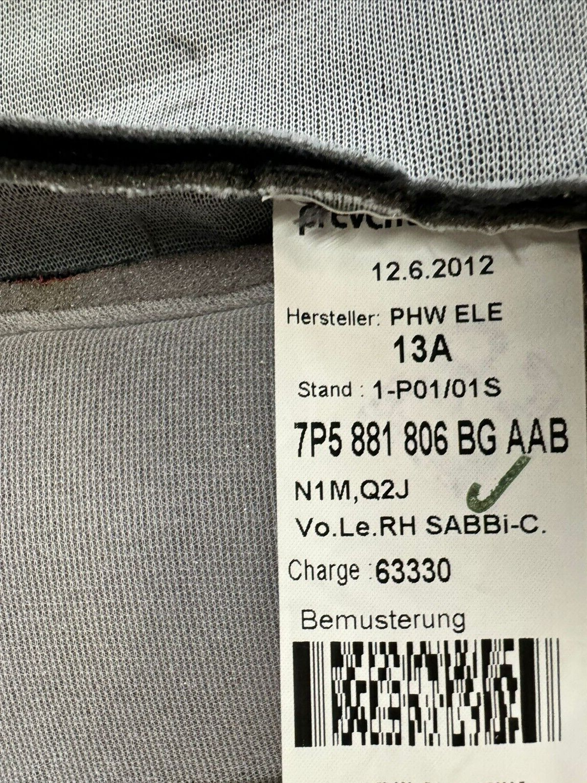 VW TOUAREG 7P SITZBEZUG ROT LEDER SPORT SITZ BETZUGEN SITZEN VORN ORIG.NEU TEIL - Obrázek 15