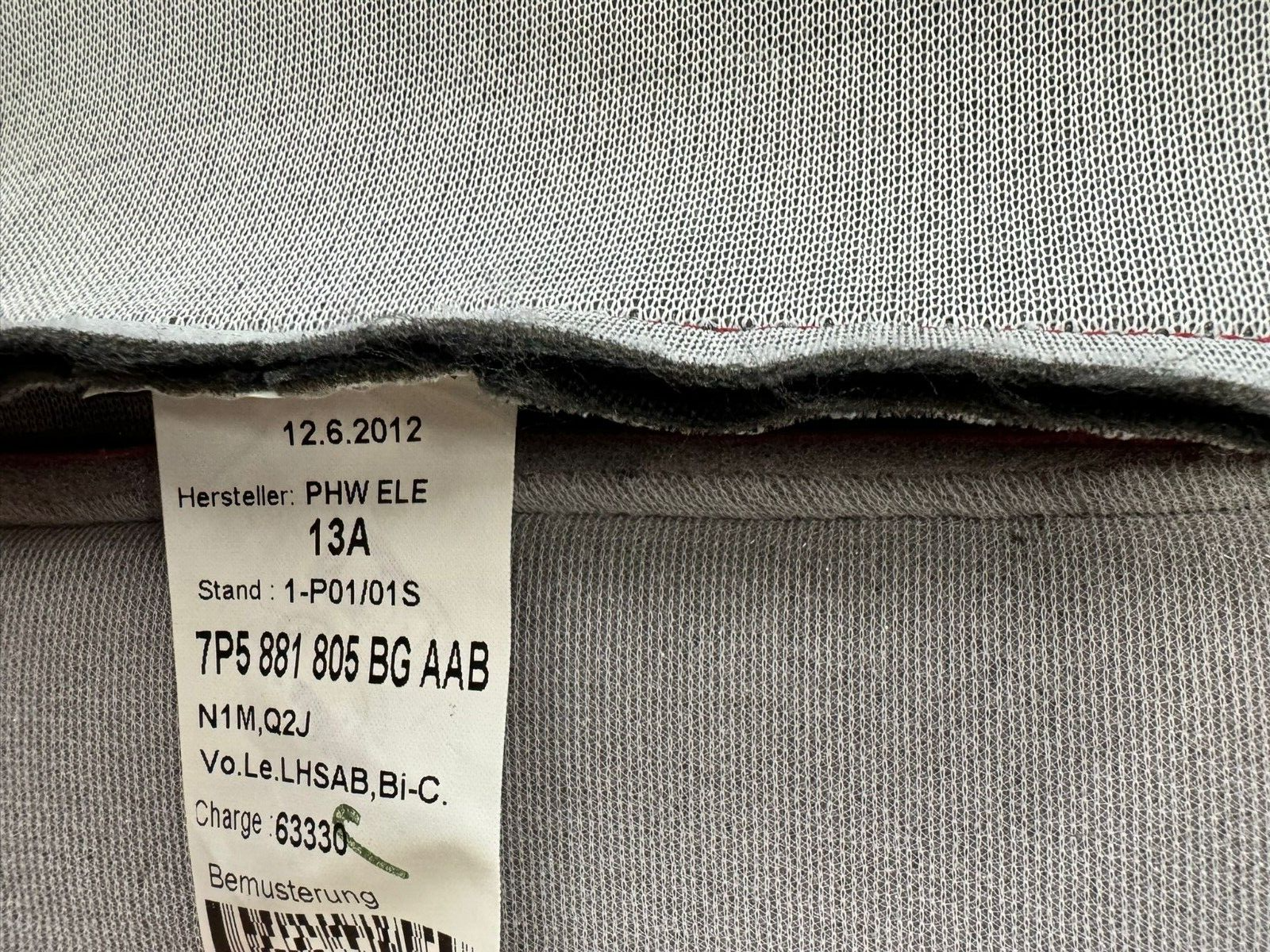 VW TOUAREG 7P SITZBEZUG ROT LEDER SPORT SITZ BETZUGEN SITZEN VORN ORIG.NEU TEIL - Obrázek 16