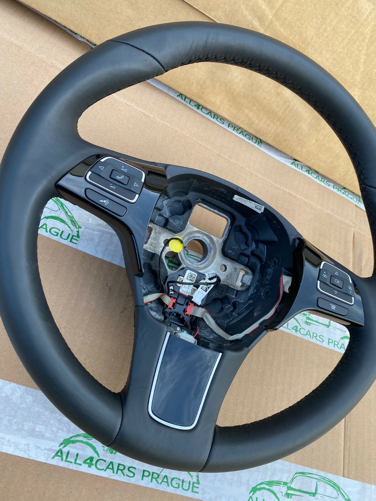 VW TOUAREG 7P SPORT LEDERLENKRAD 3 SPEICHEN MIT MFA 7P6419091D NGB ORIGINAL - Obrázek 6