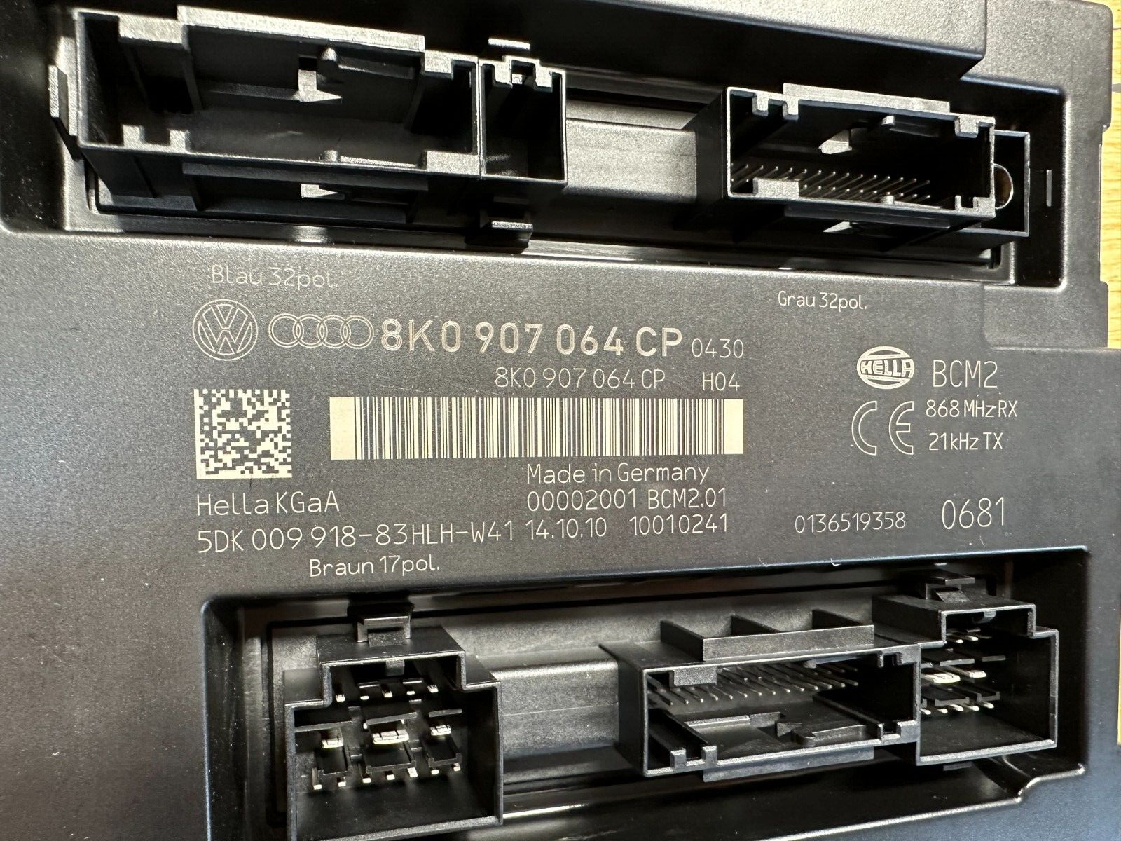 8K0 907 064 CP AUDI A4,A5,RS5,Q5 KOMFORTSTEUERGERÄT BCM 8K0907064CP TEST WAGEN - Obrázek 3