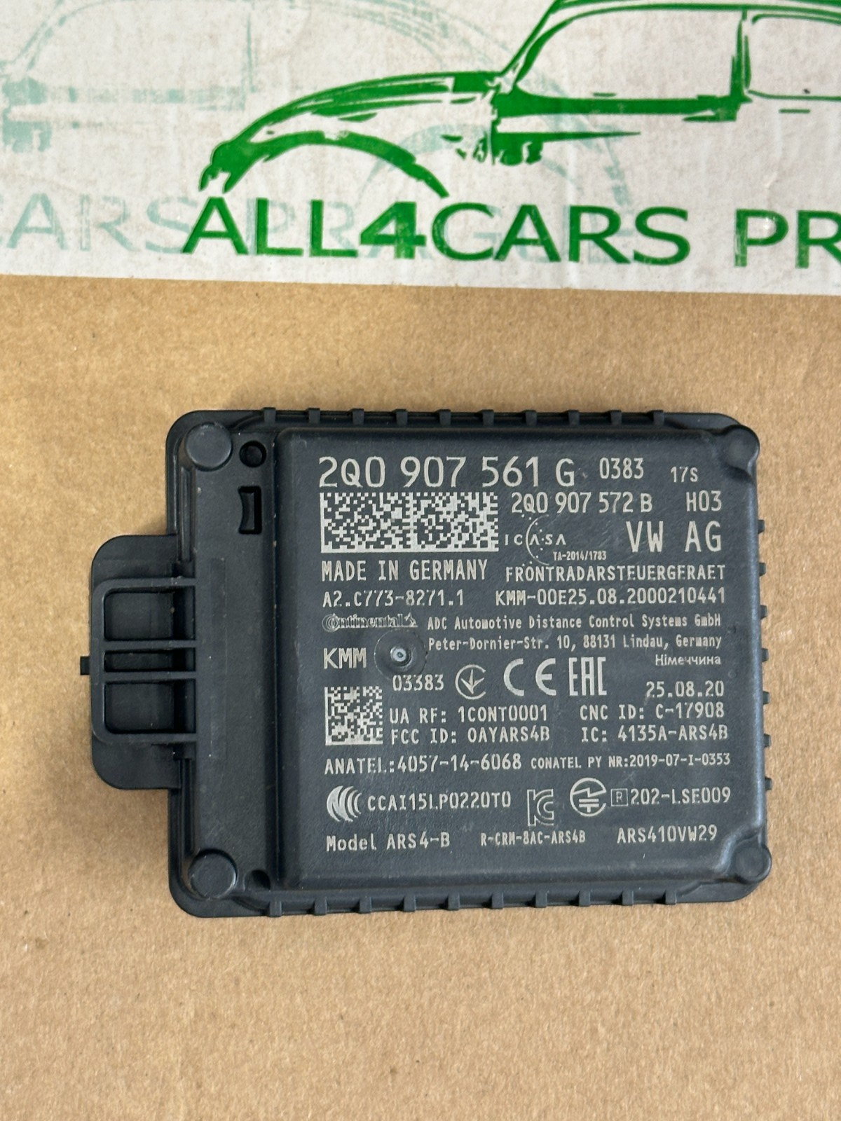 ACC RADAR SENZOR - STEUERGERÄT RADAR 2Q0907561G, VW ŠKODA SEAT, NEU - ORIGINAL!!