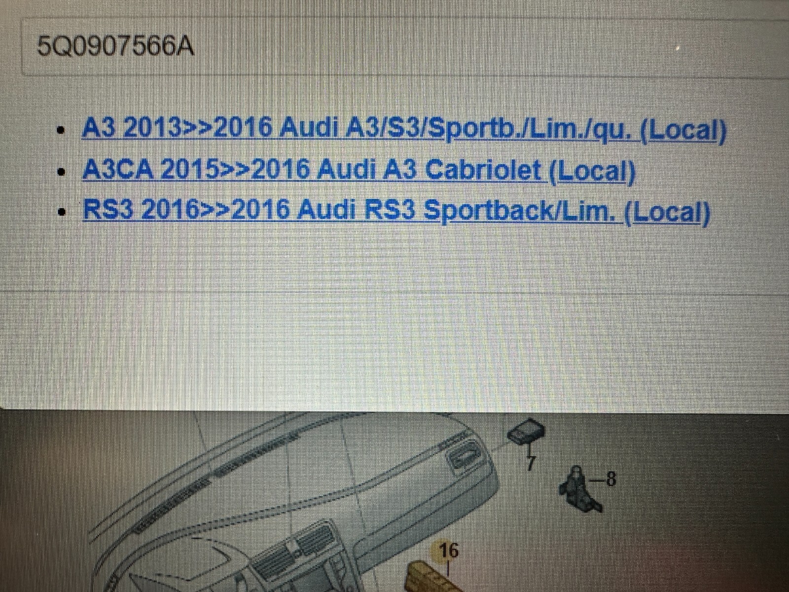 AUDI A3/S3/RS3 STEUERGERÄT SPURWECHSELASSISTENT 5Q0907566A Fast Neu dem Test Car - Obrázek 4