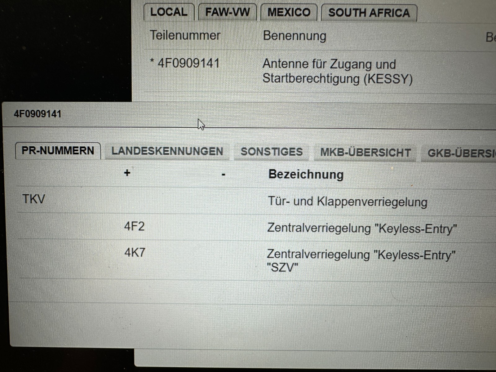AUDI A6 ANTENNE FÜR ZUGANG-STARTBERECHTIGUNG KESSY 4F0909141 Fast Neu d Test Car - Obrázek 5