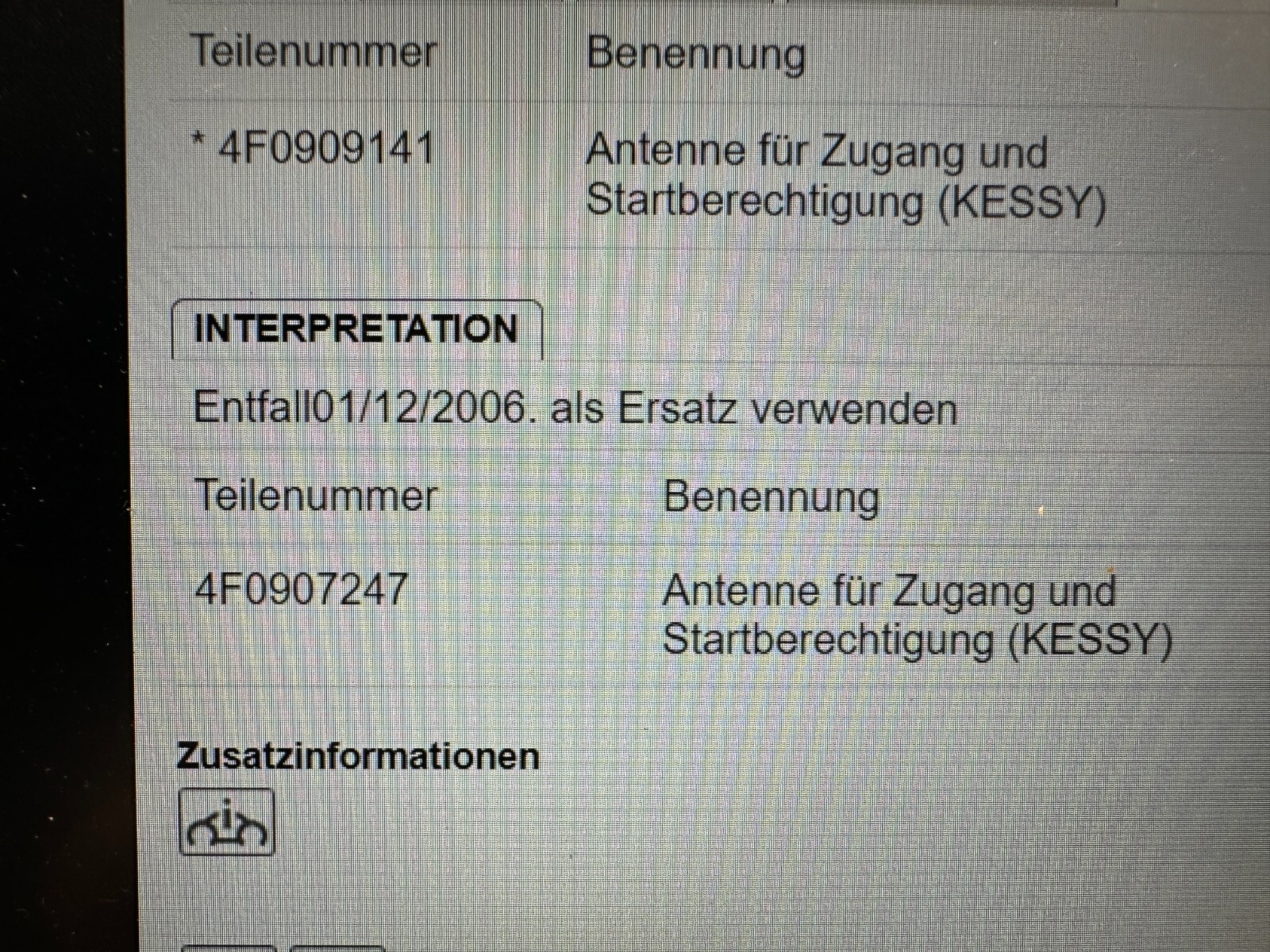 AUDI A6 ANTENNE FÜR ZUGANG-STARTBERECHTIGUNG KESSY 4F0909141 Fast Neu d Test Car - Obrázek 6