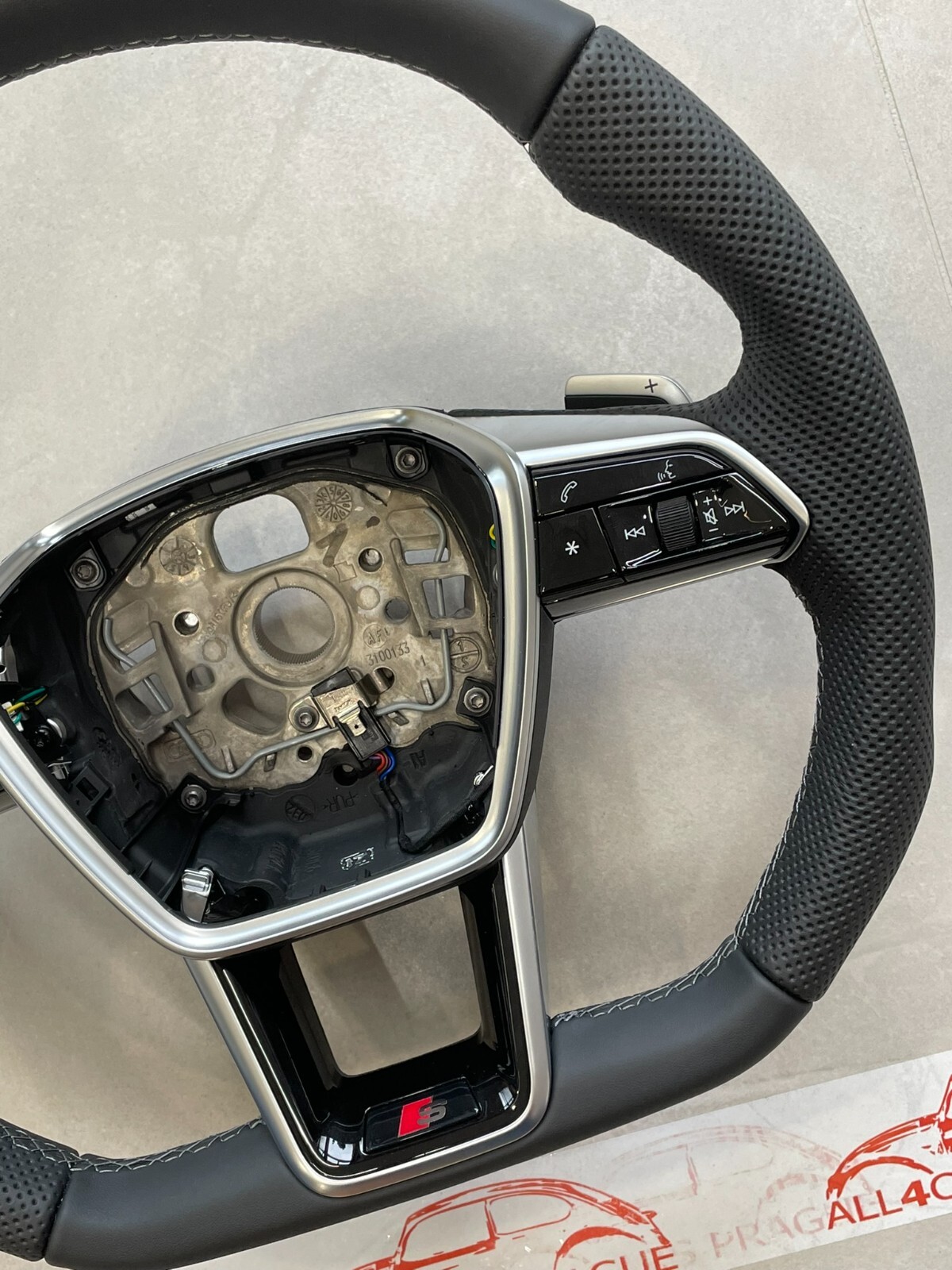 AUDI A6 S6 A7 S7 C8 4K AUDI S SPORT LEDER LENKRAD ABGEFLACHT GELOCHT ORIG.NEU - Obrázek 4