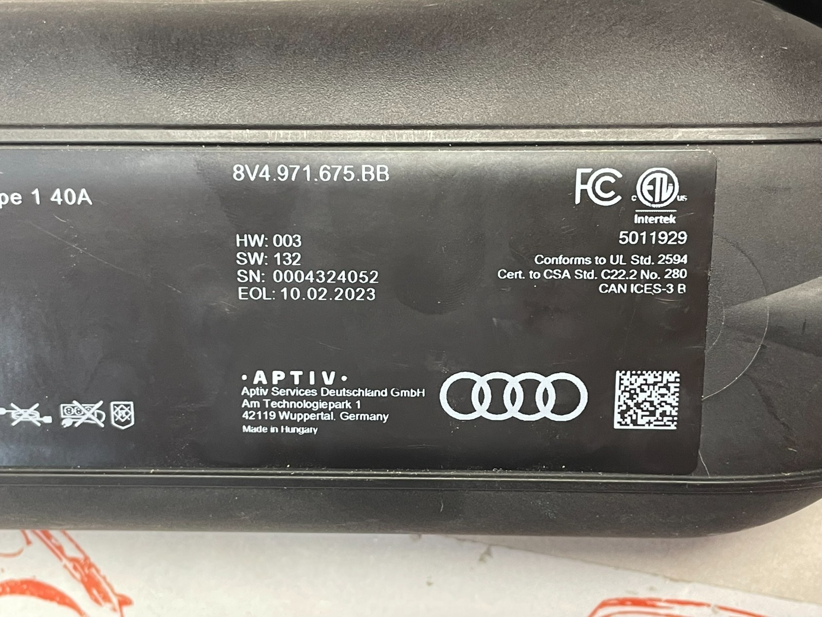 AUDI CHARGER MIT LADEKABEL FÜR AUDI ELEKTRO AUTOS 8V4971675BB 9.6 KW ORIG.AUDI ! - Obrázek 16