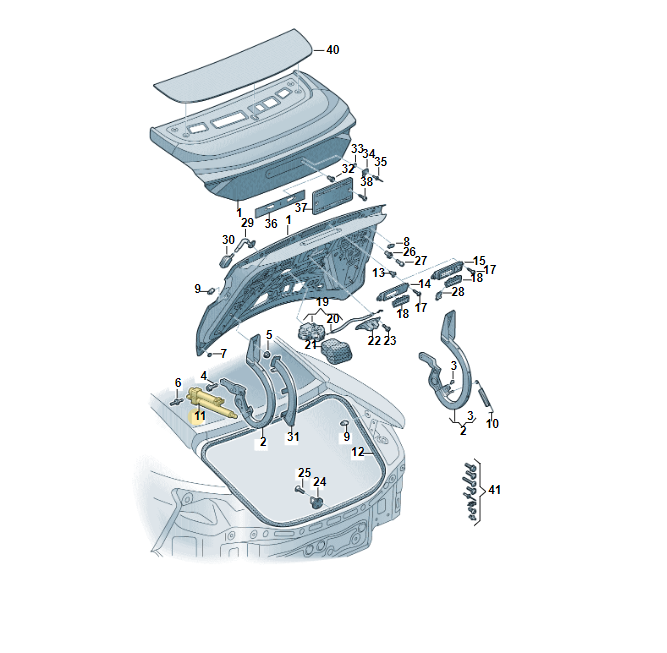 AUDI E-TRON GT EL. HECKKLAPPE GASDRUCKFEDER ANTRIEBSEINHEIT 4J3827851A ORIG.NEU! - Obrázek 4