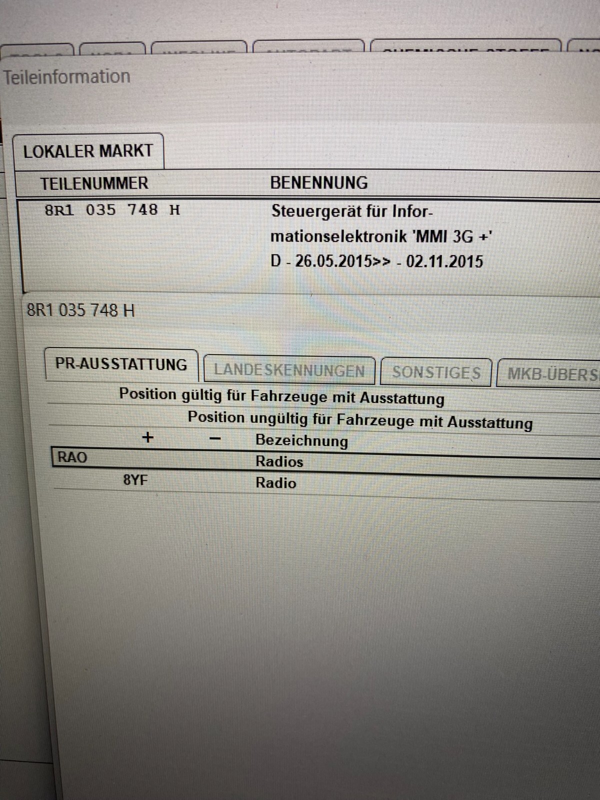 AUDI MMI 3G+ MAIN UNIT STEUERGERÄT RADIO HIGH MMI 3G+ AUDI A4 A5 Q5 8R1035748H - Obrázek 14
