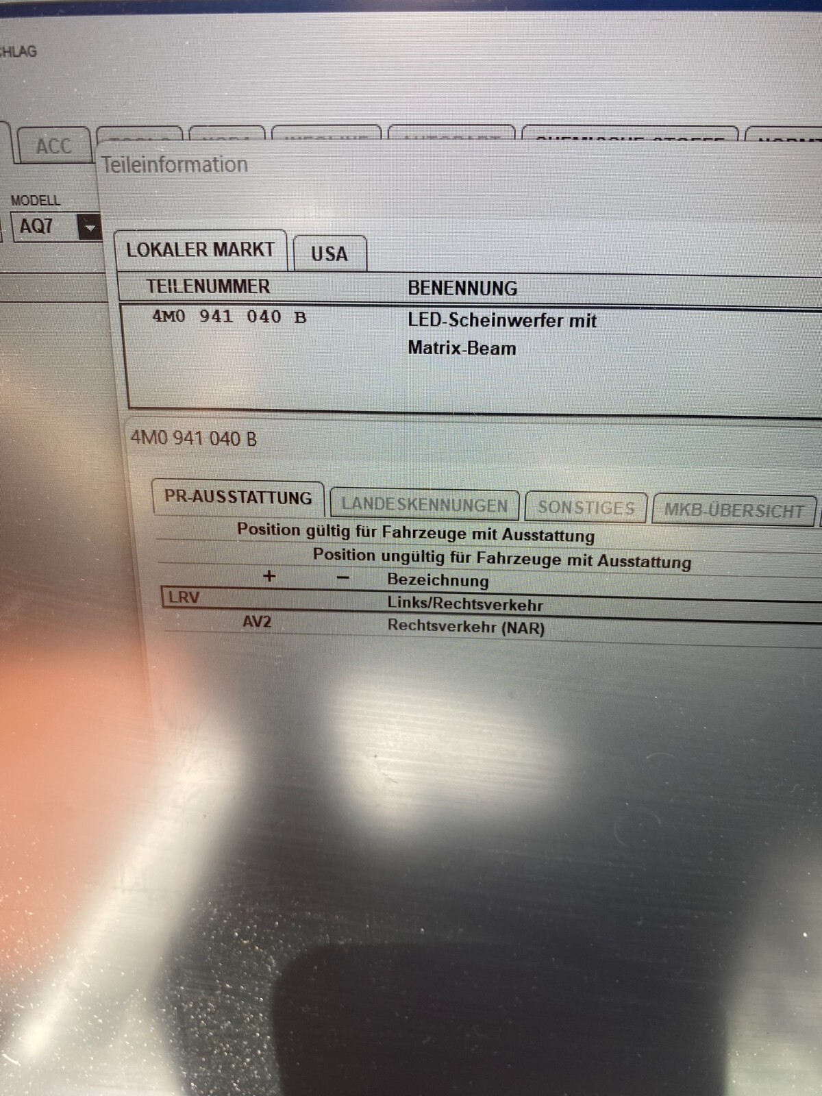 AUDI Q7 4M LED RECHTS SCHEINWERFER MATRIX BEAM 4M0941040B ORIGINAL US MODEL NEW - Obrázek 23