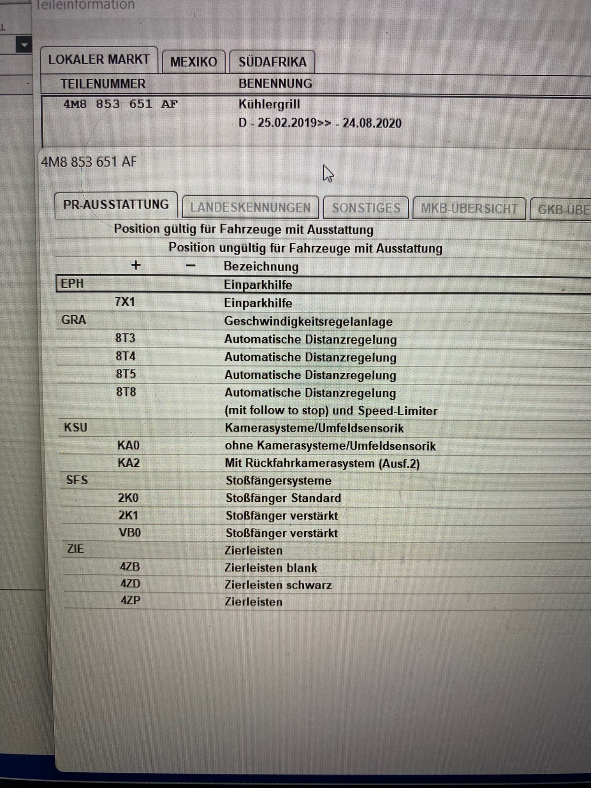 AUDI Q8 KÜHLERGRILL 4M8853651AF 4M8853651AG 4M8853651AH ORIGINAL NO.5 - Obrázek 12