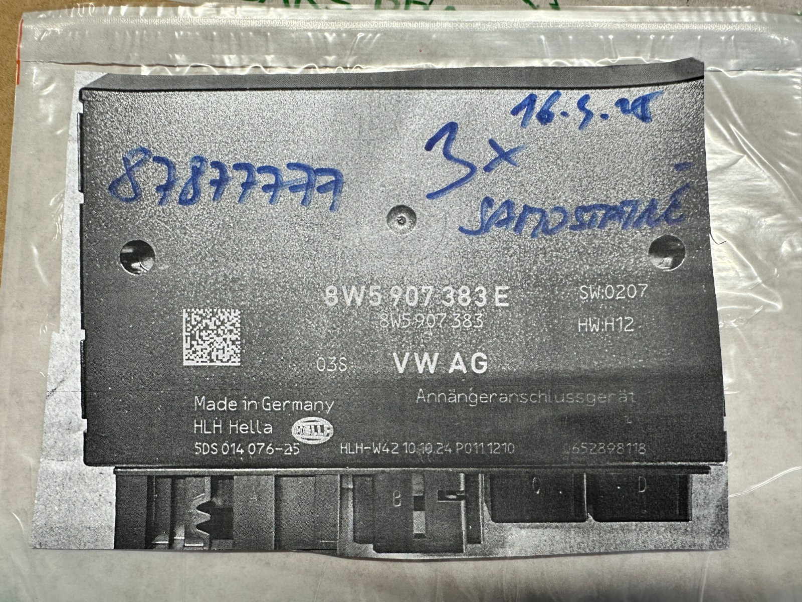 AUDI VOLKWAGEN STEUERGERÄT FÜR ANHÄNGERERKENNUNG 8W5907383E ORIG. NEU - Obrázek 20