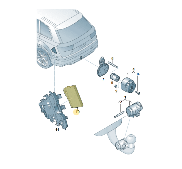 AUDI VOLKWAGEN STEUERGERÄT FÜR ANHÄNGERERKENNUNG 8W5907383E ORIG. NEU - Obrázek 4