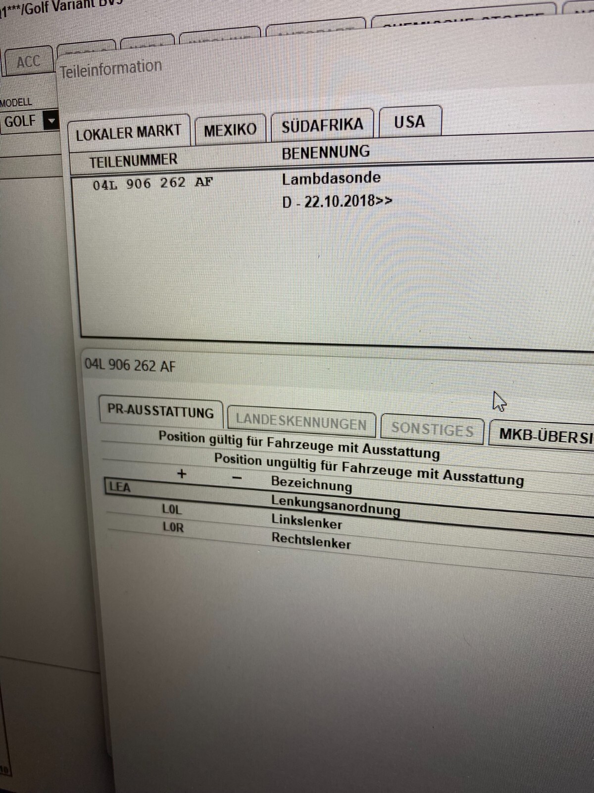 AUDI VW SKODA SEAT LAMBDASONDE SENSOR 04L906262AF ORIGINAL - Obrázek 23