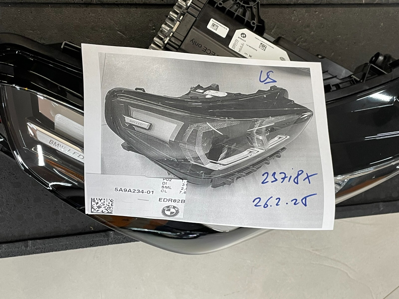 BMW X1 U11 HEADLIGHT FRONT R USA MODEL 5A9A234-01 , 1EX 017.426-2 - ORIG.BMW NEW - Obrázek 14