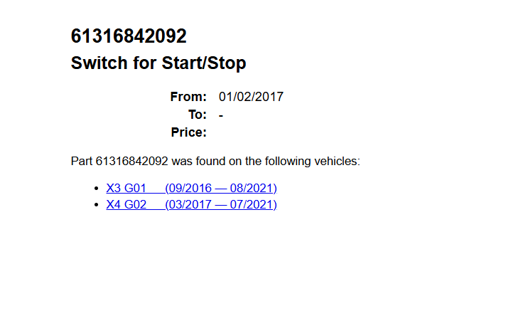BMW X3 G01 X4 G02 START STOP KNOPF SCHALTER 6842092 ORIGINAL NEU!! - Obrázek 4