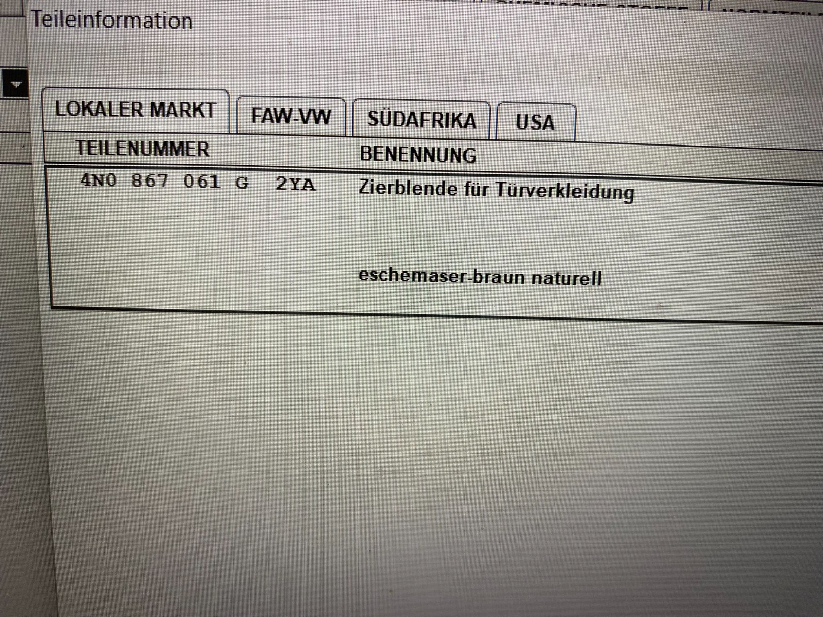 NEU AUDI A8/S8 ZIERBLENDE FUR TURVERKLEIDUNG 4N0867061G 2YA ORIG. NEU!! - Obrázek 11
