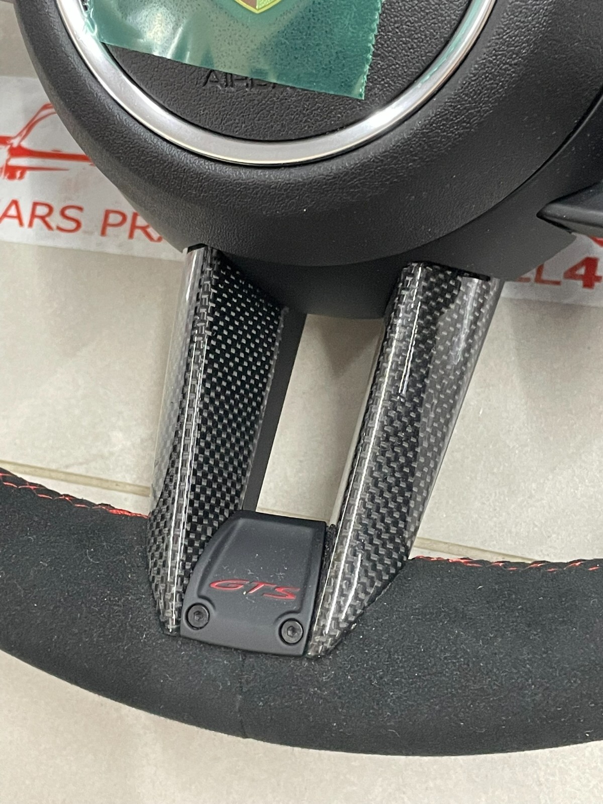 PORSCHE GTS LENKRAD CARBON ALCANTARA LEDER KOMPLET FAST NEU - DEM FROM NEW CAR - Obrázek 10