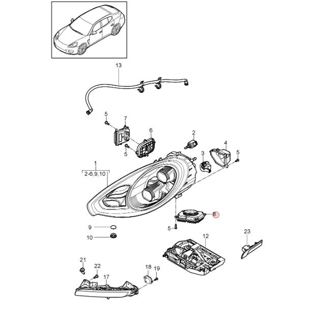 PORSCHE PANAMERA 970 FRONTSCHEINWERFER STEUERGERÄT 7PP941472D ORIG.PORSCHE NEU - Obrázek 4