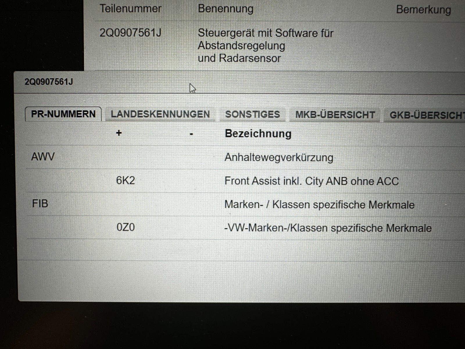 SKODA ACC RADARSENSOR ABSTANDSREGELUNG 2Q0907561J NEU ORIG. SKODA TEIL ! - Obrázek 6