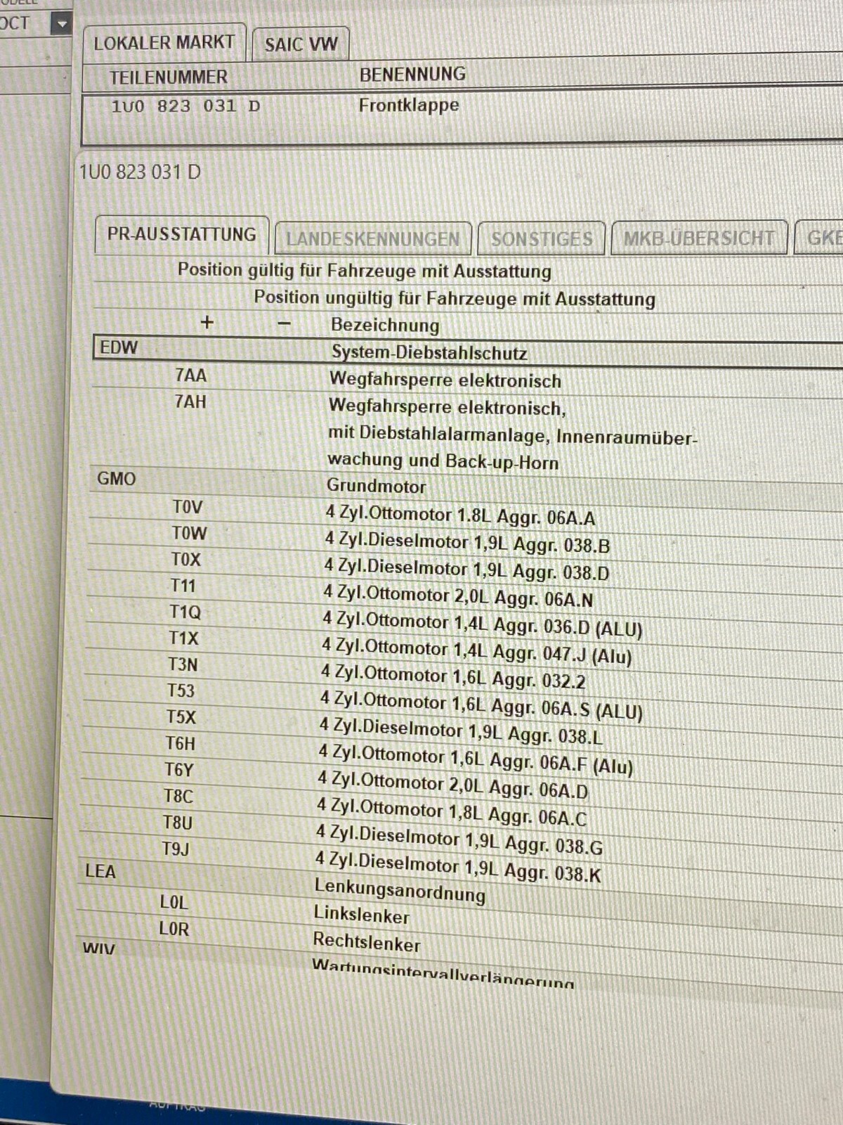 SKODA OCTAVIA I 1996-2011 MOTORHAUBE FRONTKLAPPE 1U0823031D ORIG. NEU SKODA TEIL - Obrázek 13