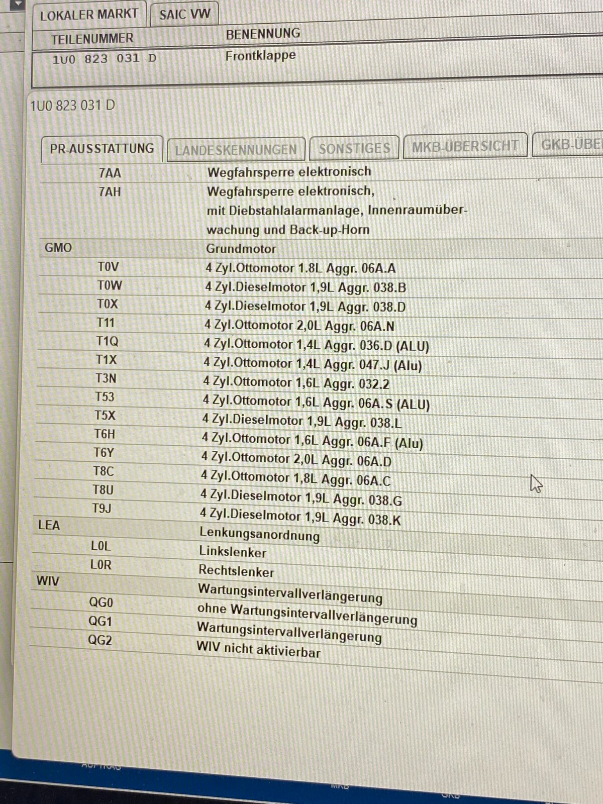 SKODA OCTAVIA I 1996-2011 MOTORHAUBE FRONTKLAPPE 1U0823031D ORIG. NEU SKODA TEIL - Obrázek 14