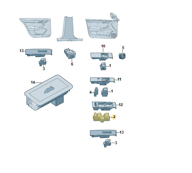 SKODA OCTAVIA III SCHALTER FÜR ELEKTRISCHEN FENSTERHEBER 5E0959857 Fast Neu Test - Obrázek 4