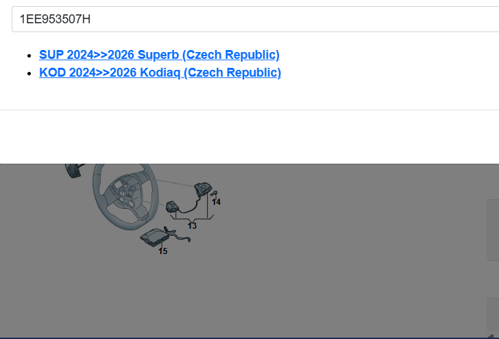 ŠKODA SUPERB ŠKODA KODIAQ LENKSTOCK KOMBINATIONS SCHALTER 1EE953507H TEST WAGEN - Obrázek 4