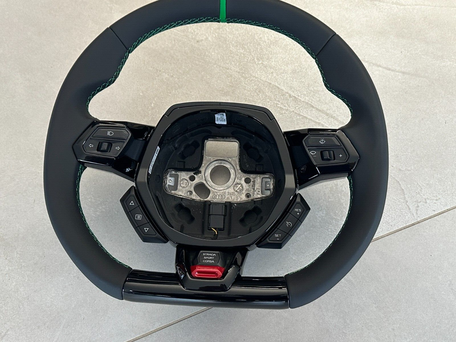 STEERING WHEEL LAMBORGHINI HURACAN GRÜN SPORT LEDER LENKRAD 4T0419091BF ORIG NEW - Obrázek 12