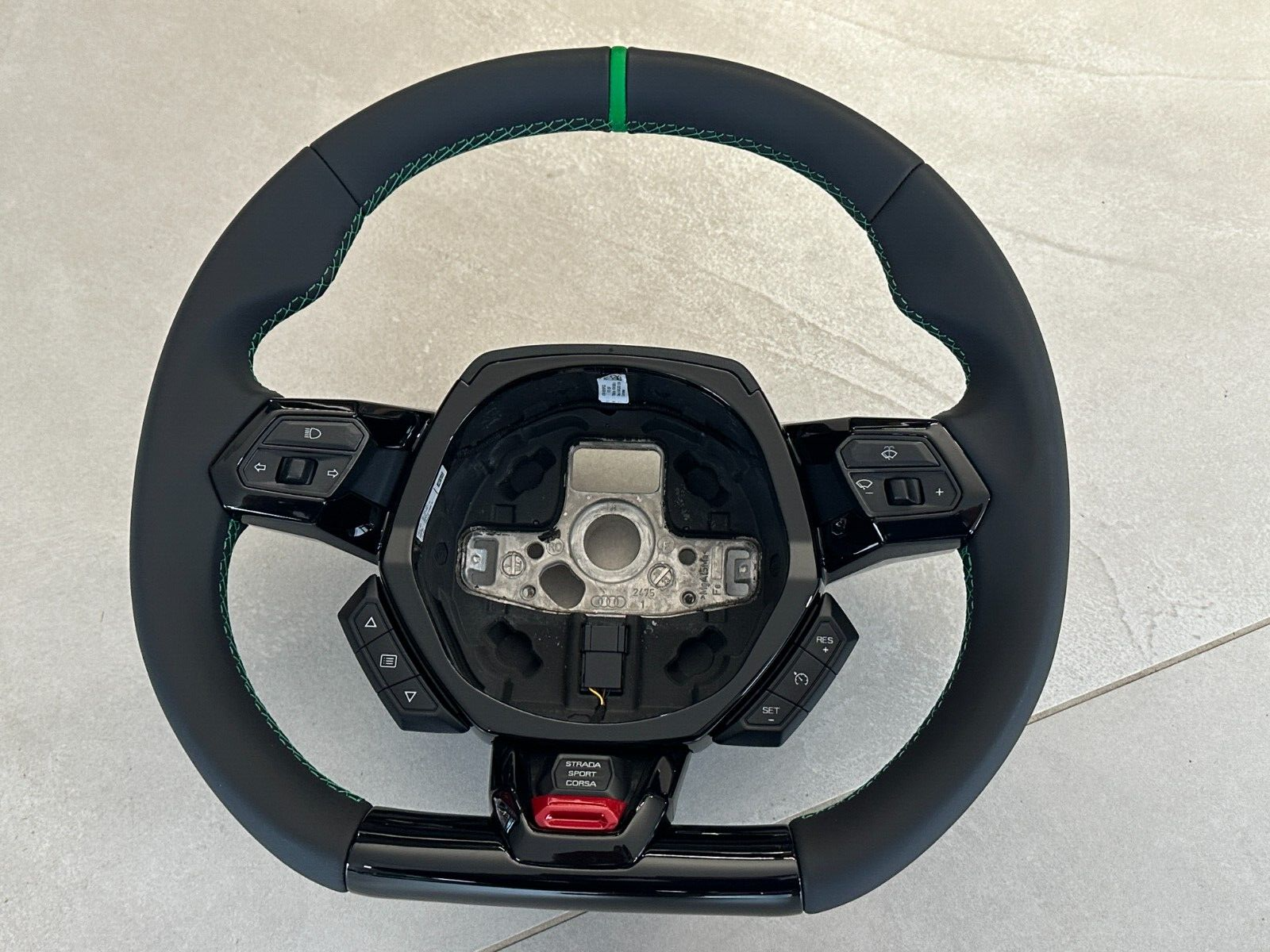 STEERING WHEEL LAMBORGHINI HURACAN GRÜN SPORT LEDER LENKRAD 4T0419091BF ORIG NEW - Obrázek 13
