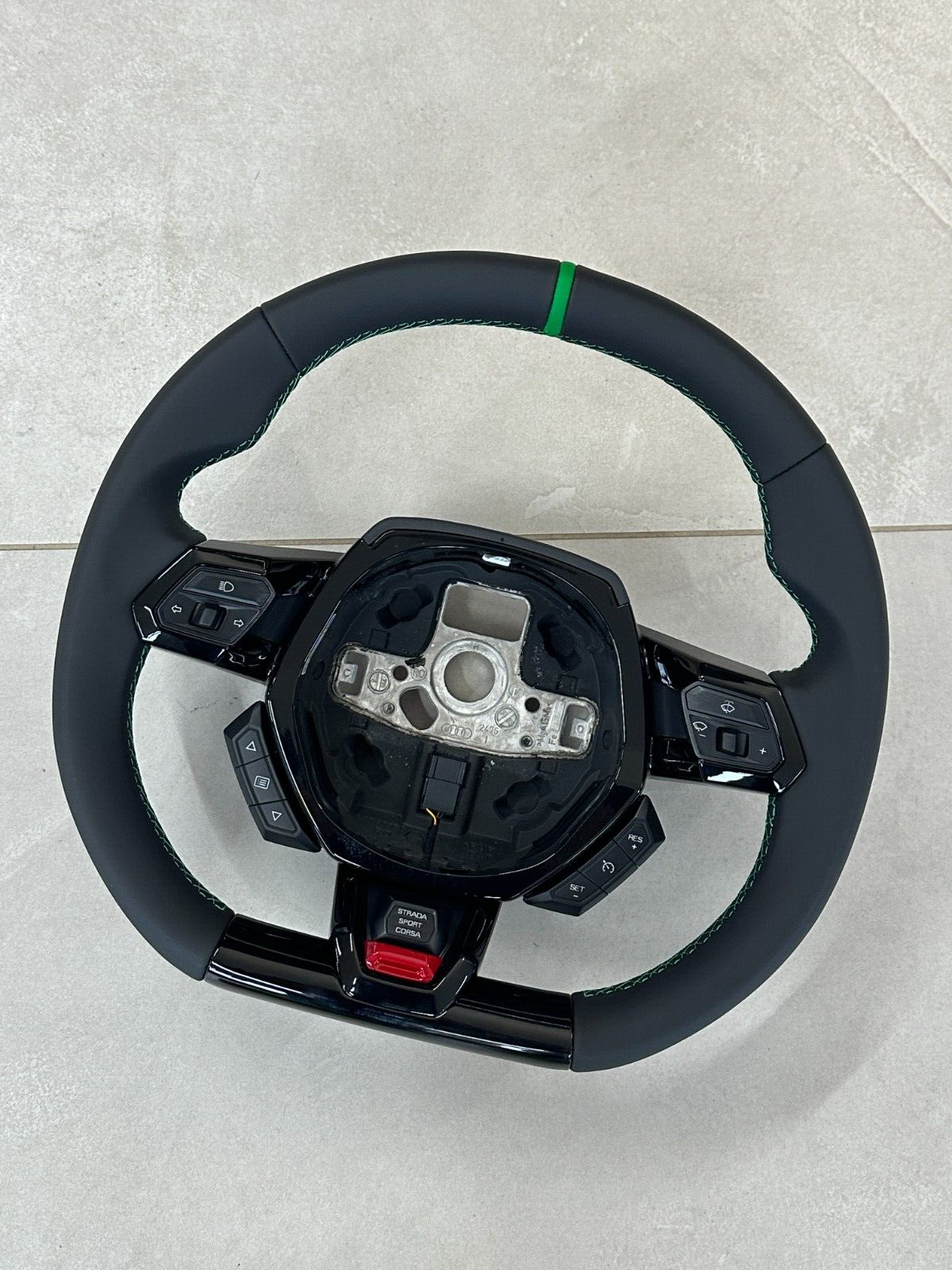 STEERING WHEEL LAMBORGHINI HURACAN GRÜN SPORT LEDER LENKRAD 4T0419091BF ORIG NEW - Obrázek 16