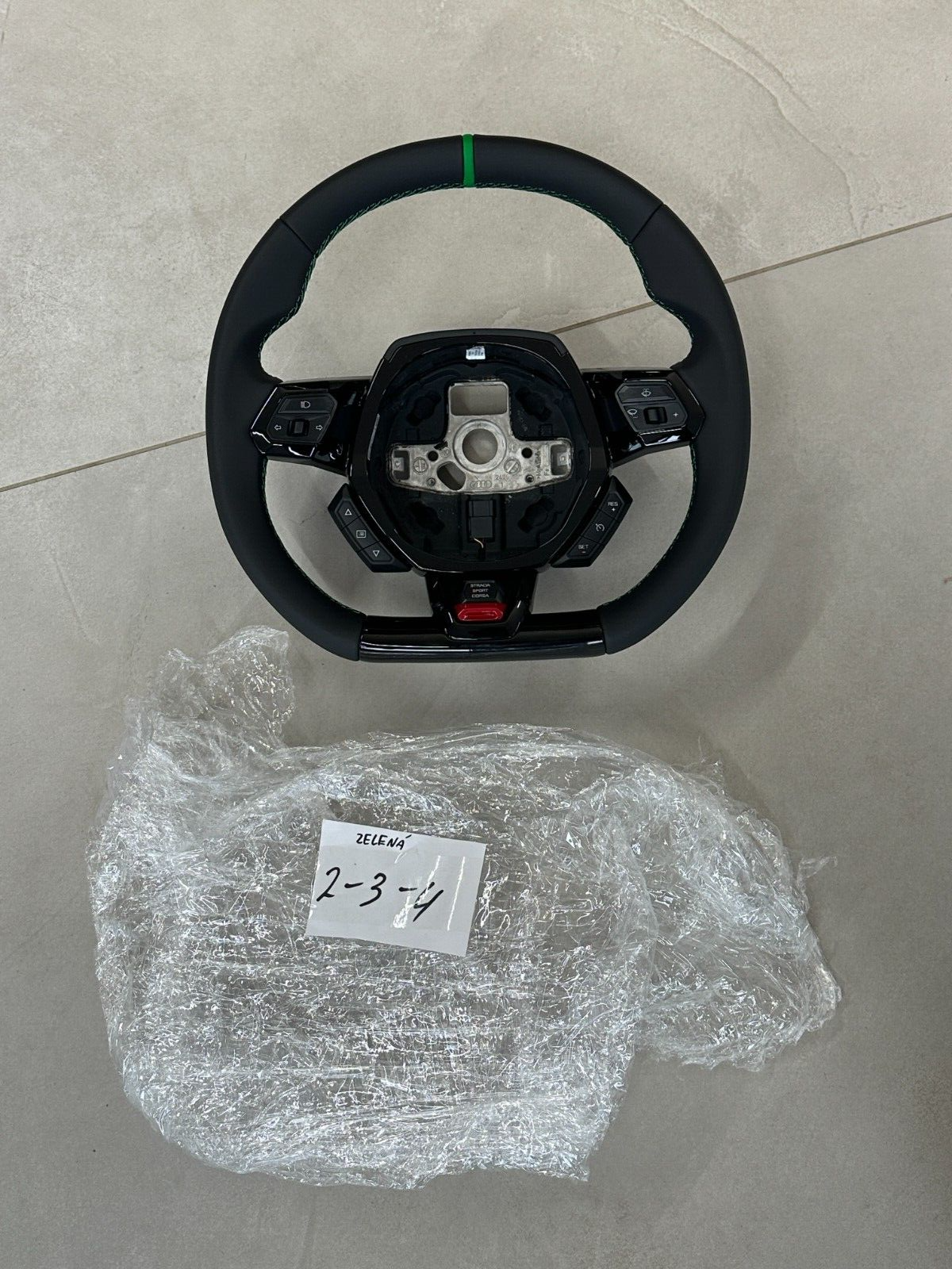 STEERING WHEEL LAMBORGHINI HURACAN GRÜN SPORT LEDER LENKRAD 4T0419091BF ORIG NEW - Obrázek 17
