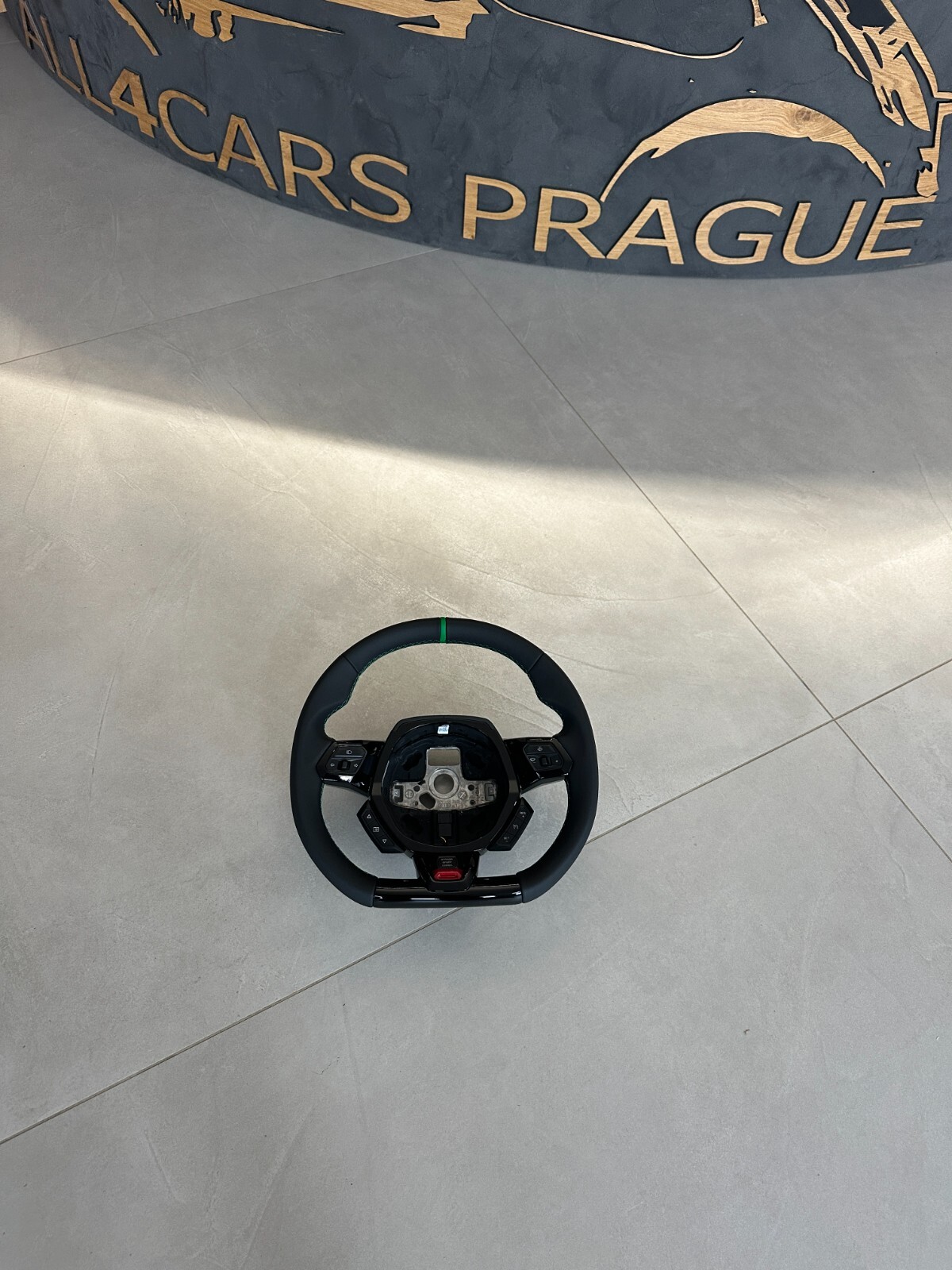 STEERING WHEEL LAMBORGHINI HURACAN GRÜN SPORT LEDER LENKRAD 4T0419091BF ORIG NEW - Obrázek 3