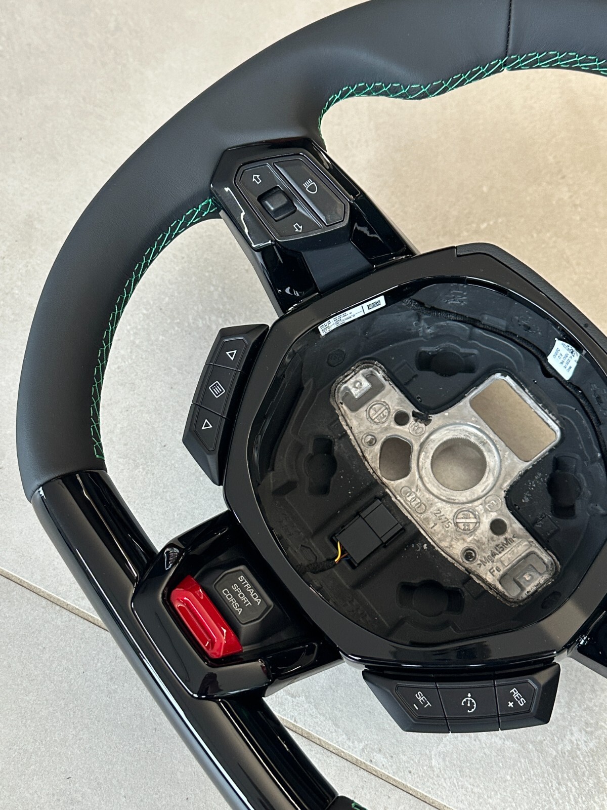 STEERING WHEEL LAMBORGHINI HURACAN GRÜN SPORT LEDER LENKRAD 4T0419091BF ORIG NEW - Obrázek 6