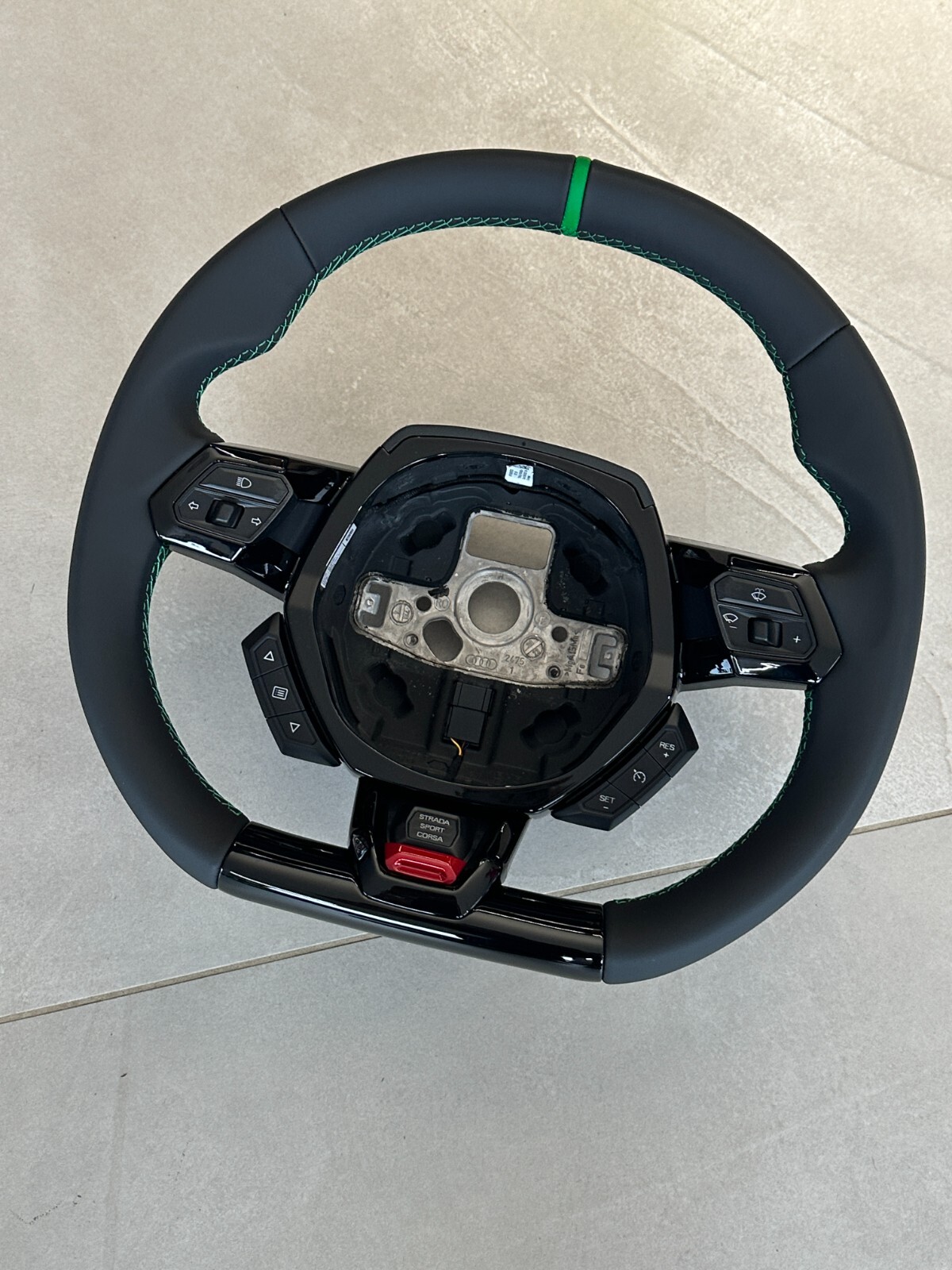 STEERING WHEEL LAMBORGHINI HURACAN GRÜN SPORT LEDER LENKRAD 4T0419091BF ORIG NEW - Obrázek 7