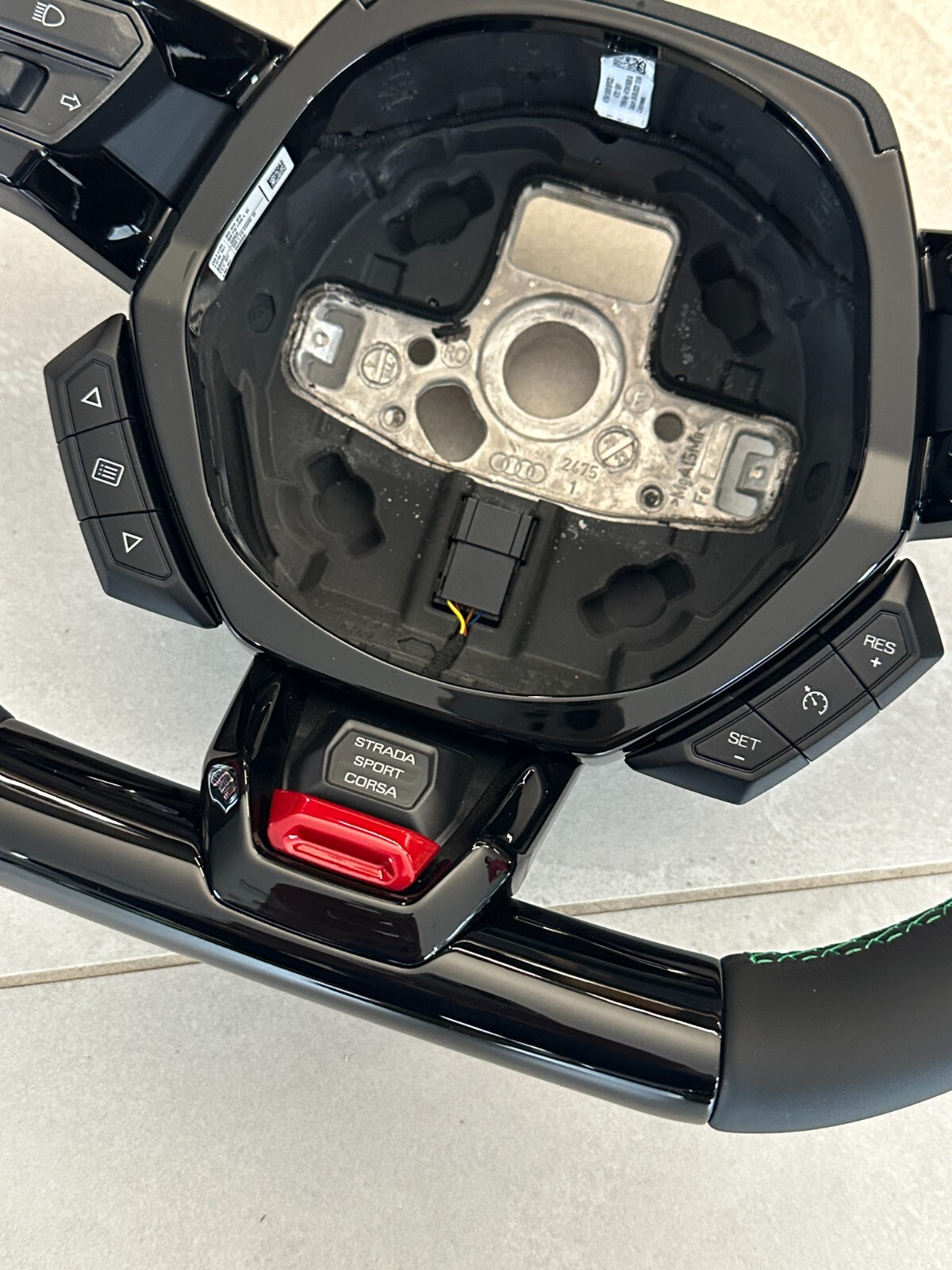 STEERING WHEEL LAMBORGHINI HURACAN GRÜN SPORT LEDER LENKRAD 4T0419091BF ORIG NEW - Obrázek 8