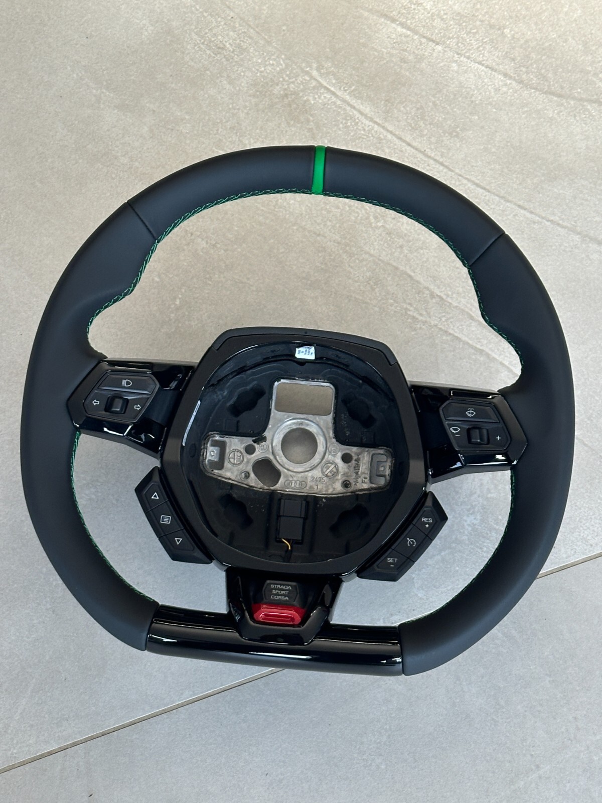 STEERING WHEEL LAMBORGHINI HURACAN GRÜN SPORT LEDER LENKRAD 4T0419091BF ORIG NEW