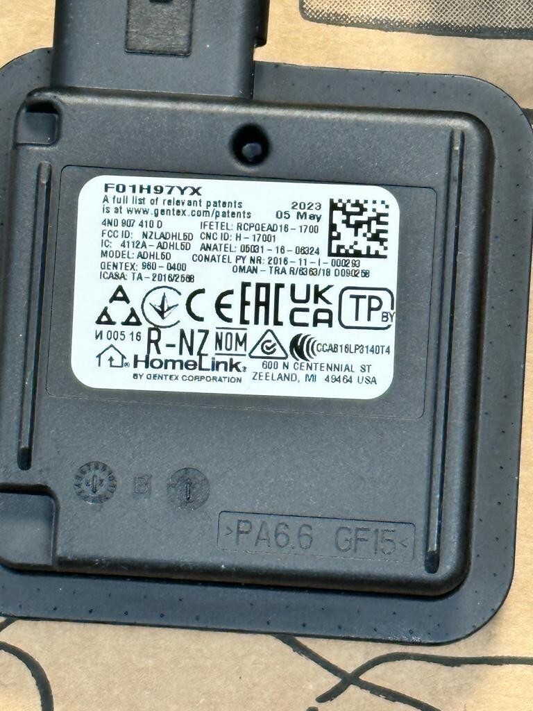 VW AUDI HOMELINK GARAGE TOR ÖFFNER 4N0907410D GARAGE DOOR OPENER ORIG NEW - Obrázek 3