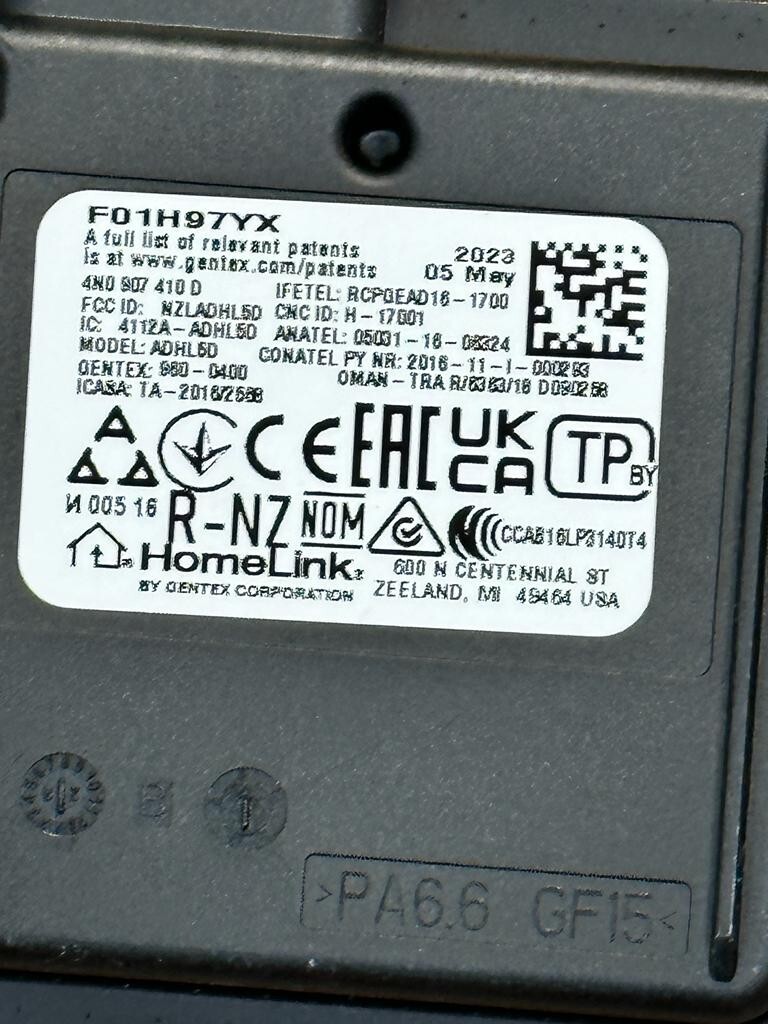 VW AUDI HOMELINK GARAGE TOR ÖFFNER 4N0907410D GARAGE DOOR OPENER ORIG NEW - Obrázek 5