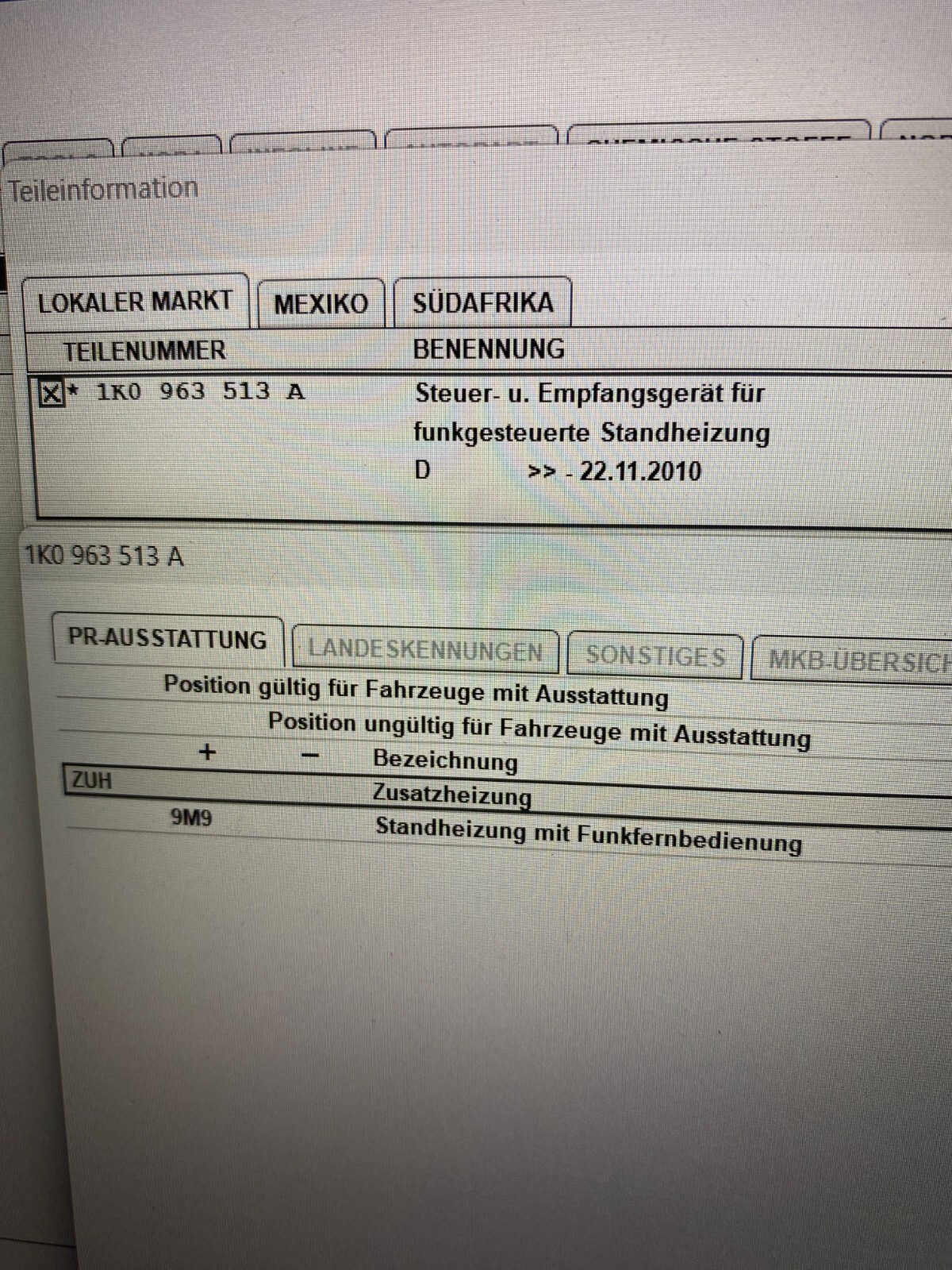 VW CADDY,GOLF,PASSAT.... STEUERGERÄT STANDHEIZUNG HEIZUNG DIESEL 1K0963513A ORIG - Obrázek 16