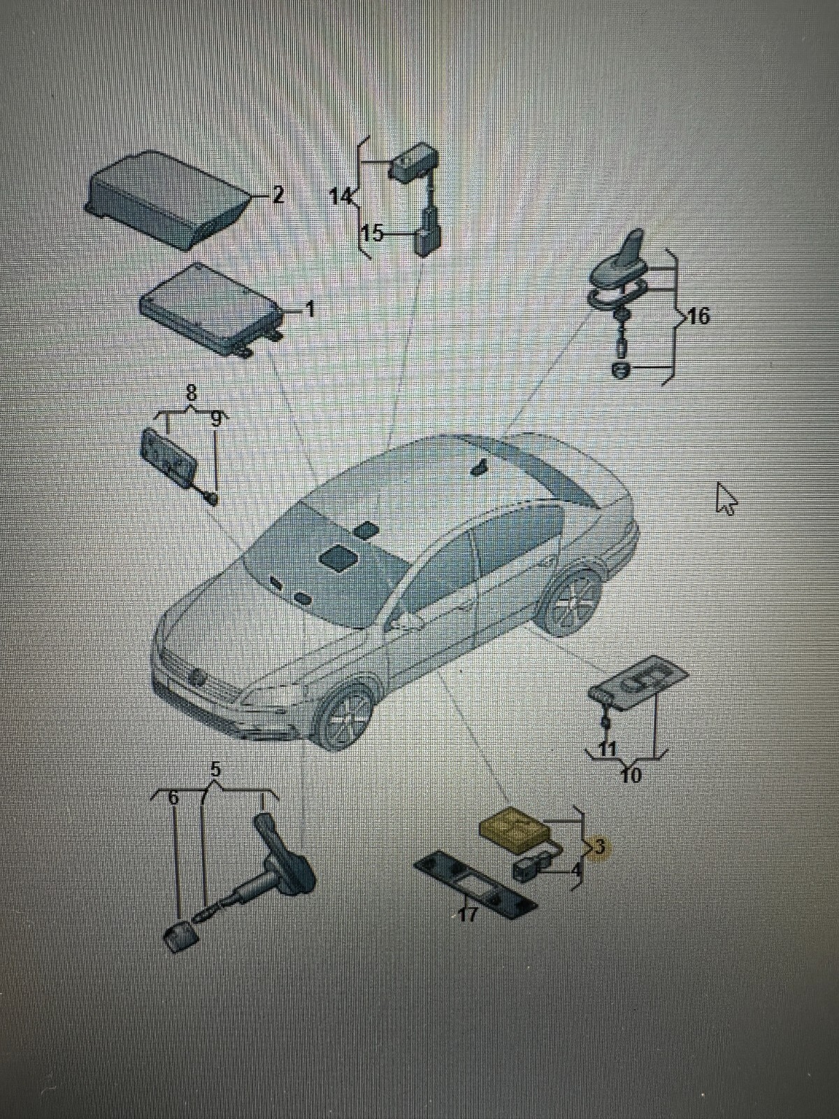 VW GOLF PASSAT TIGUAN +...BEDIENEINHEIT FREISPRECHEINRICHTUNG 3AA035624 Fast Neu - Obrázek 5
