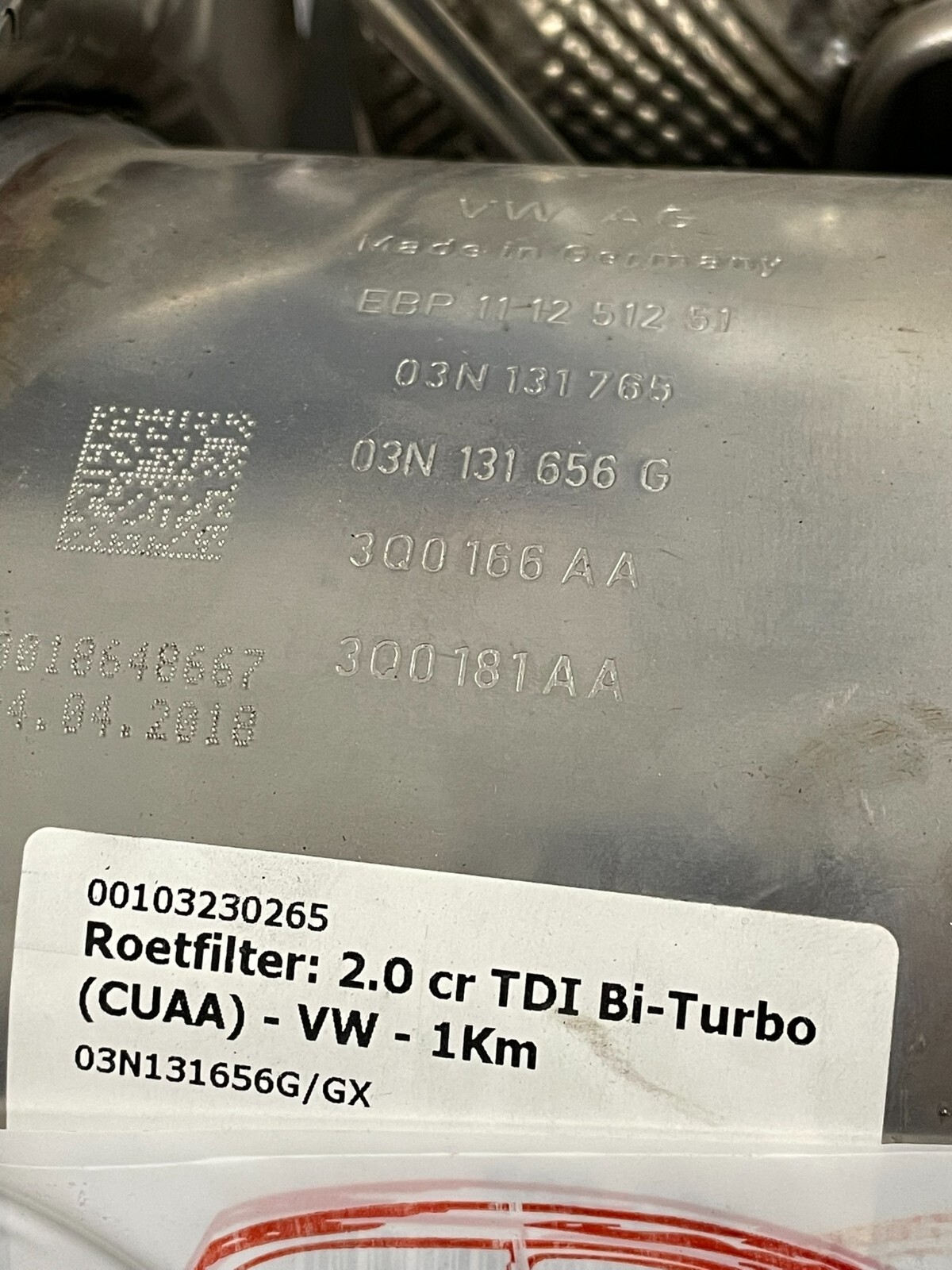 VW PASSAT ARTEON TIGUAN 2.0 BITDI DPF DIESEL PARTIKELFILTER 03N131656G FAST NEU - Obrázek 3