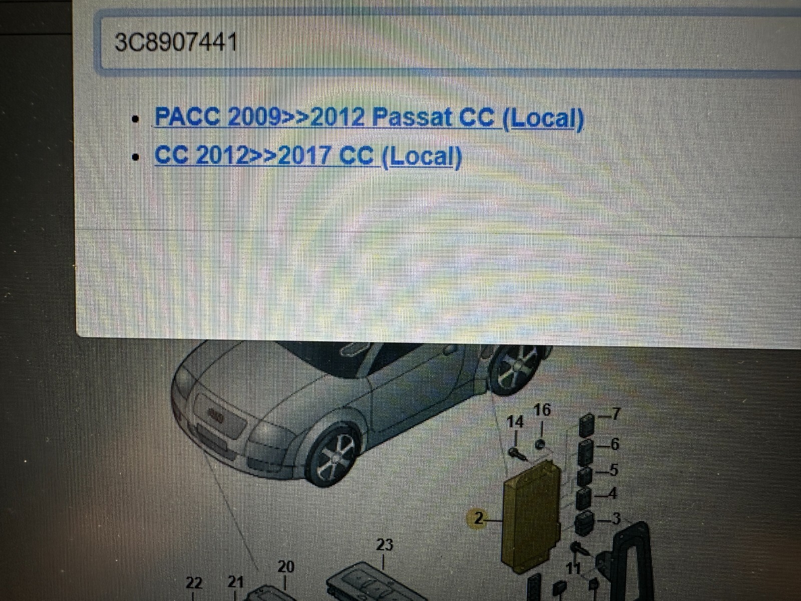 VW PASSAT CC STEUERGERÄT RÜCKFAHRKAMERASYSTEM 3C8907441 fast Neu demont vom test - Obrázek 5