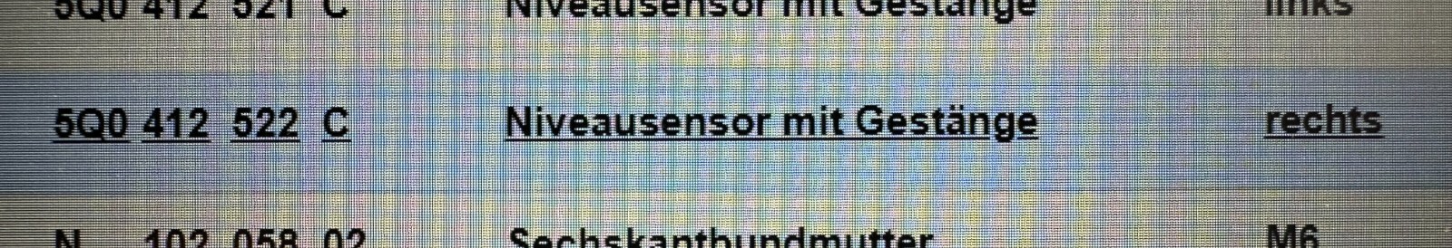 VW SKODA SEAT AUDI NIVEAUSENSOR MIT GESTÄNGE RECHTS 5Q0412522C ORIG. VW TEIL !!! - Obrázek 5