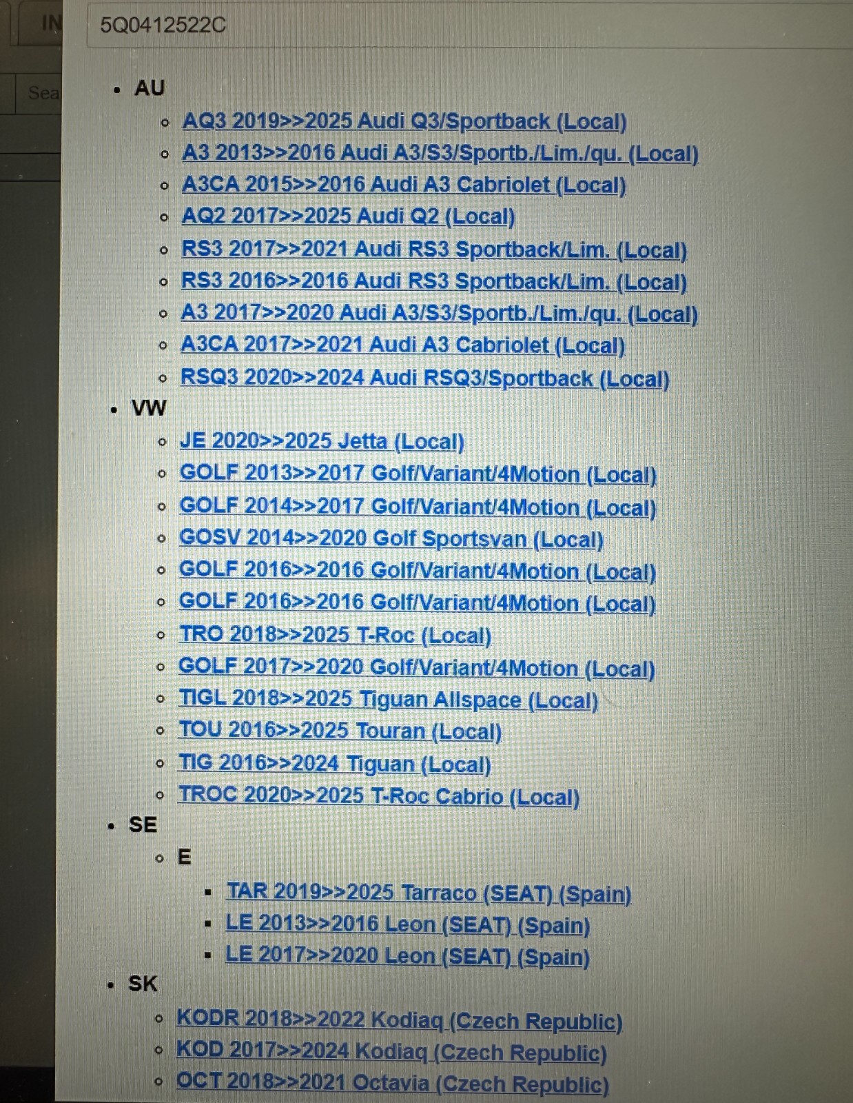 VW SKODA SEAT AUDI NIVEAUSENSOR MIT GESTÄNGE RECHTS 5Q0412522C ORIG. VW TEIL !!! - Obrázek 7