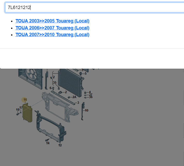 VW TOUAREG 7L ZUSATZKÜHLER FÜR KÜHLMITTEL 7L6121212 ORIGINAL TEIL - Obrázek 4